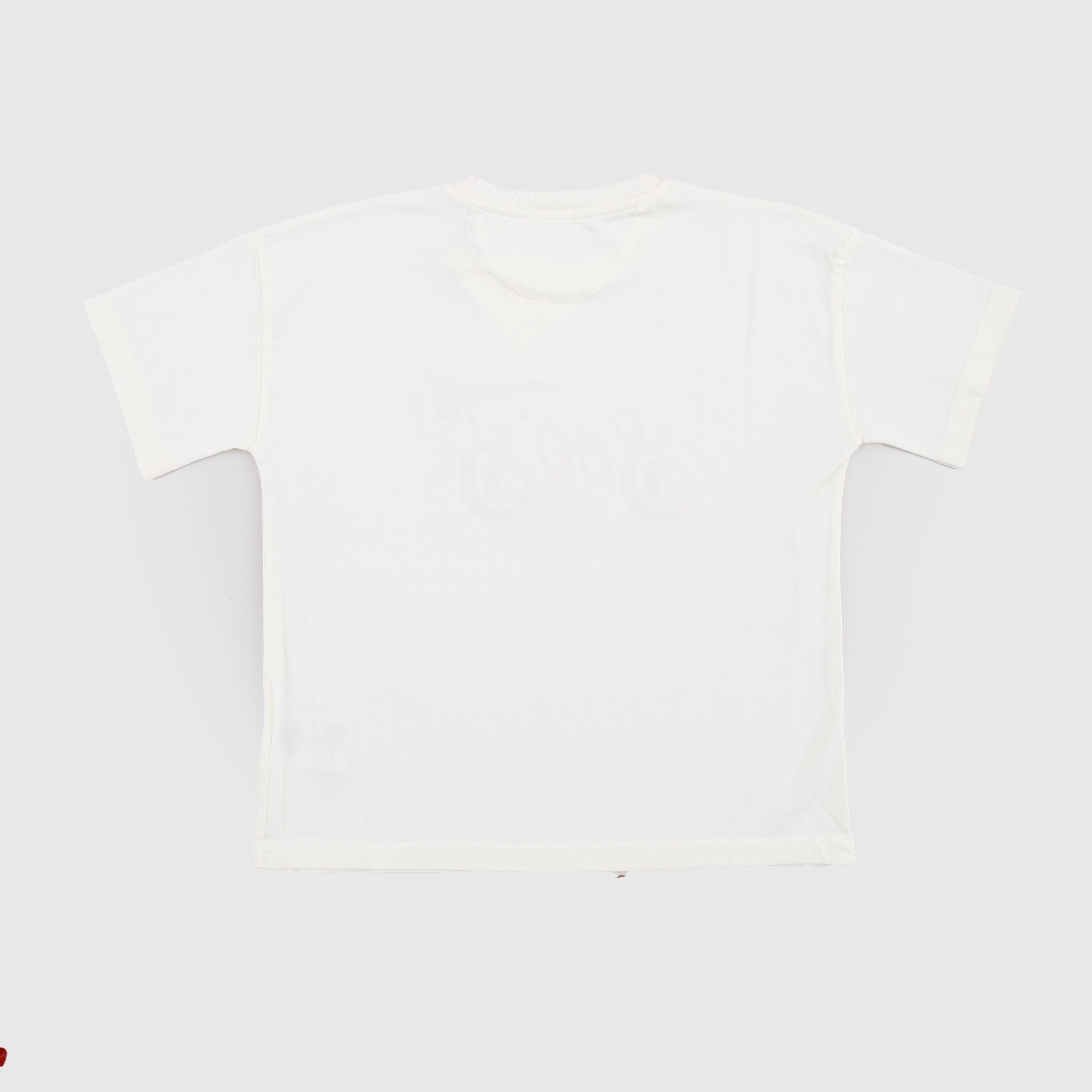 T-shirt Beige con Logo Rosso Firmata THE NEW SOCIETY