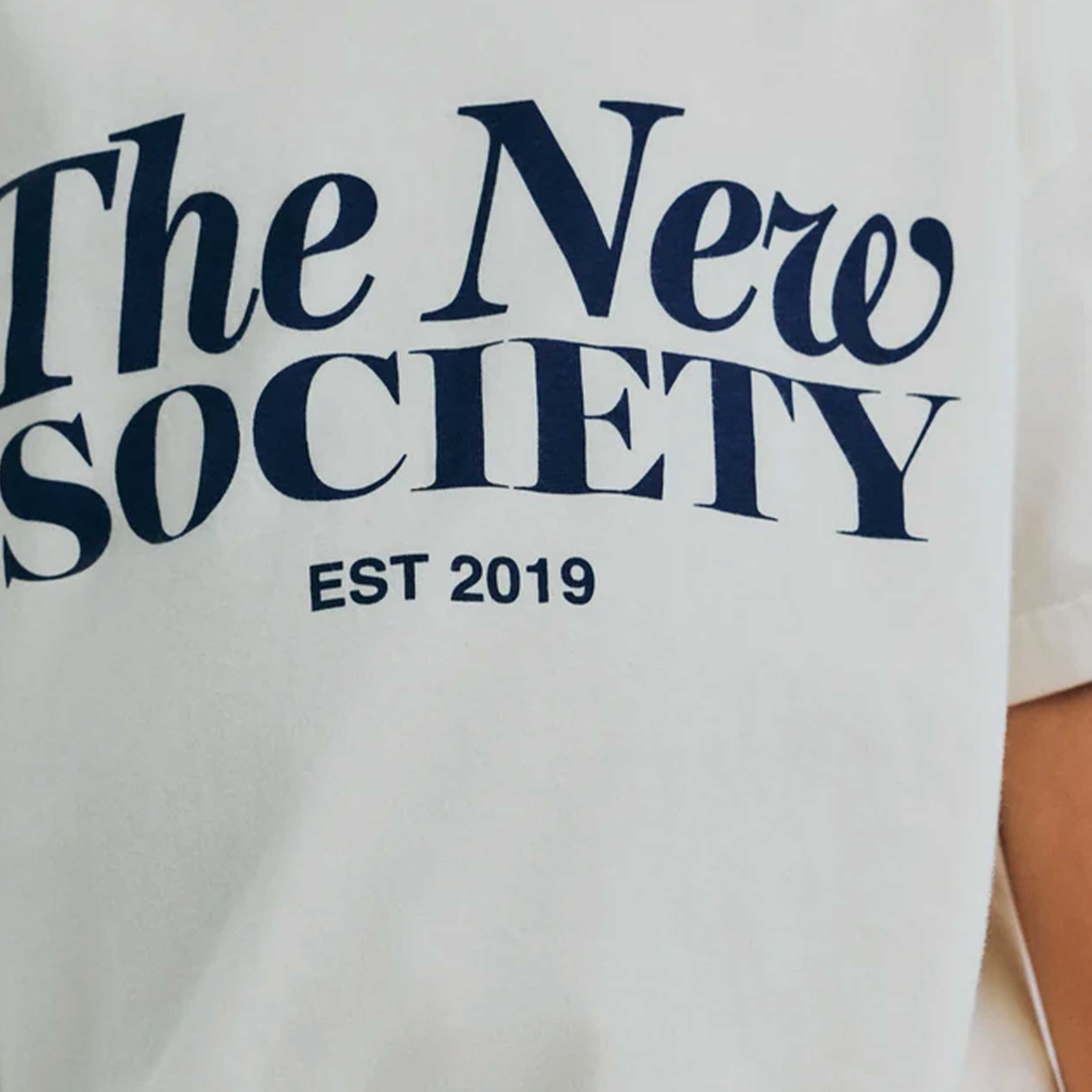 Maglietta Bonsai Bianca con Logo Firmata THE NEW SOCIETY