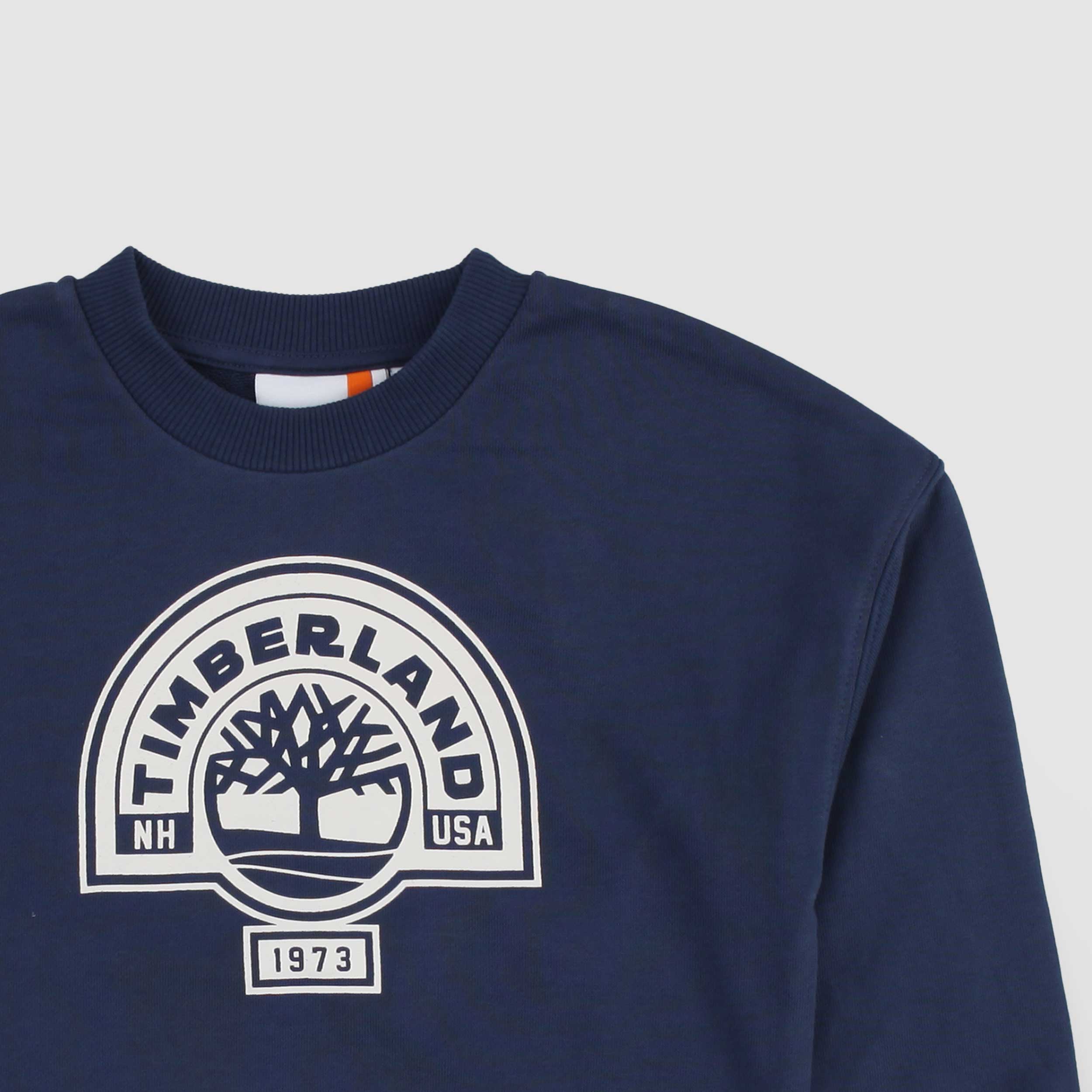 Felpa Blu con Stampa Iconica Firmata TIMBERLAND