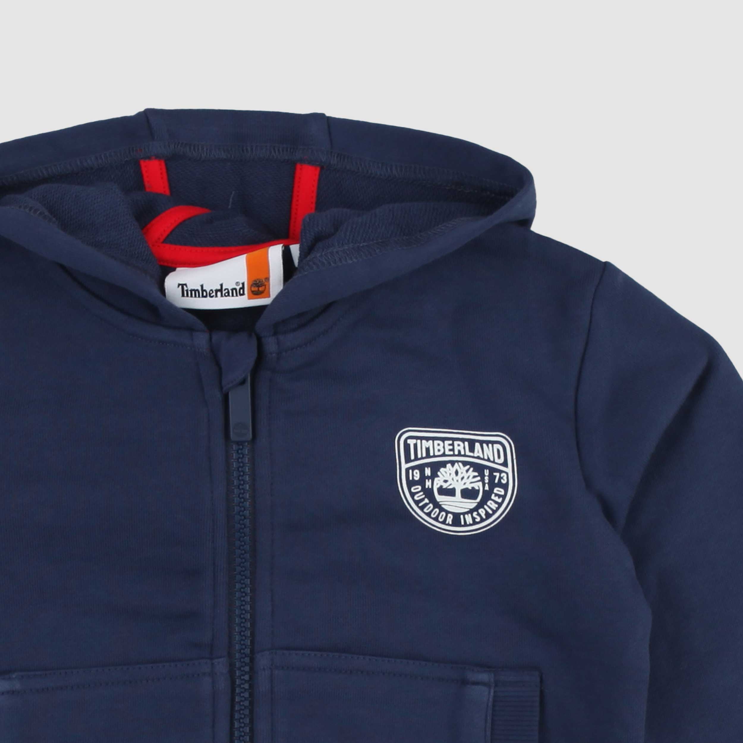 Felpa Blu con Tasche sul Davanti Firmata TIMBERLAND
