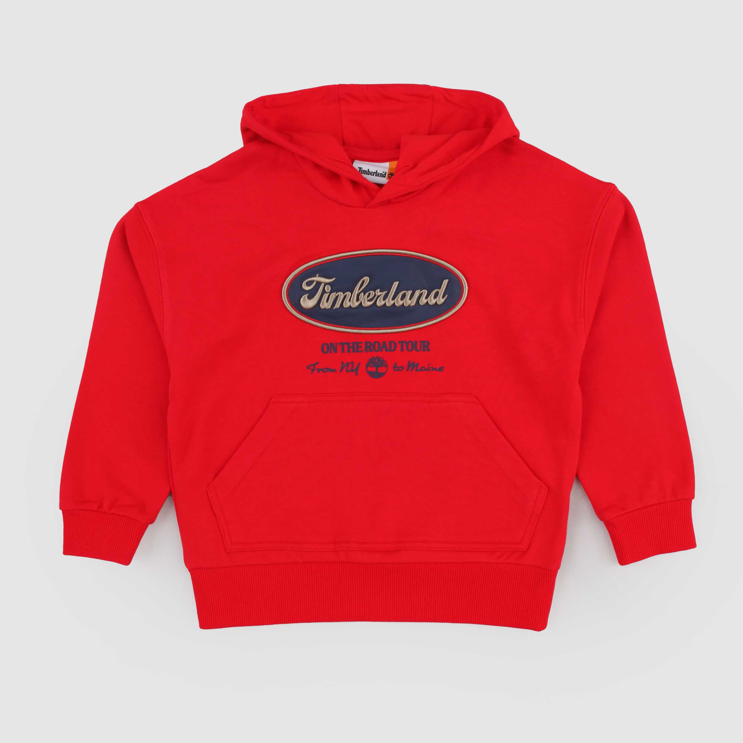 Felpa Rossa con Stampa in Rilievo Firmata TIMBERLAND