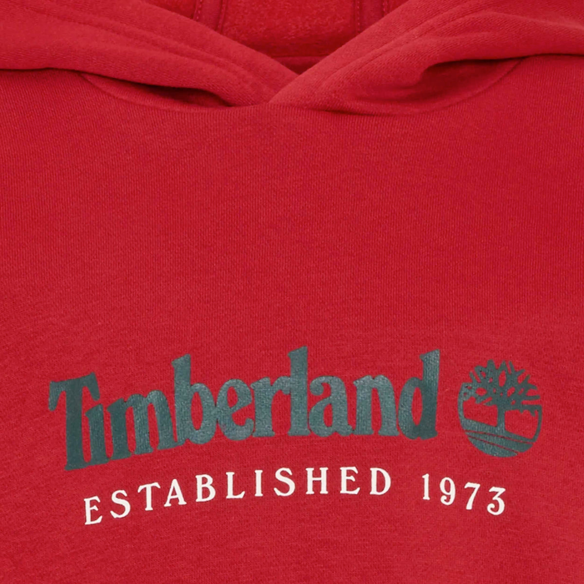TIMBERLAND Designer Contrast Logo Print Red Sweatshirt