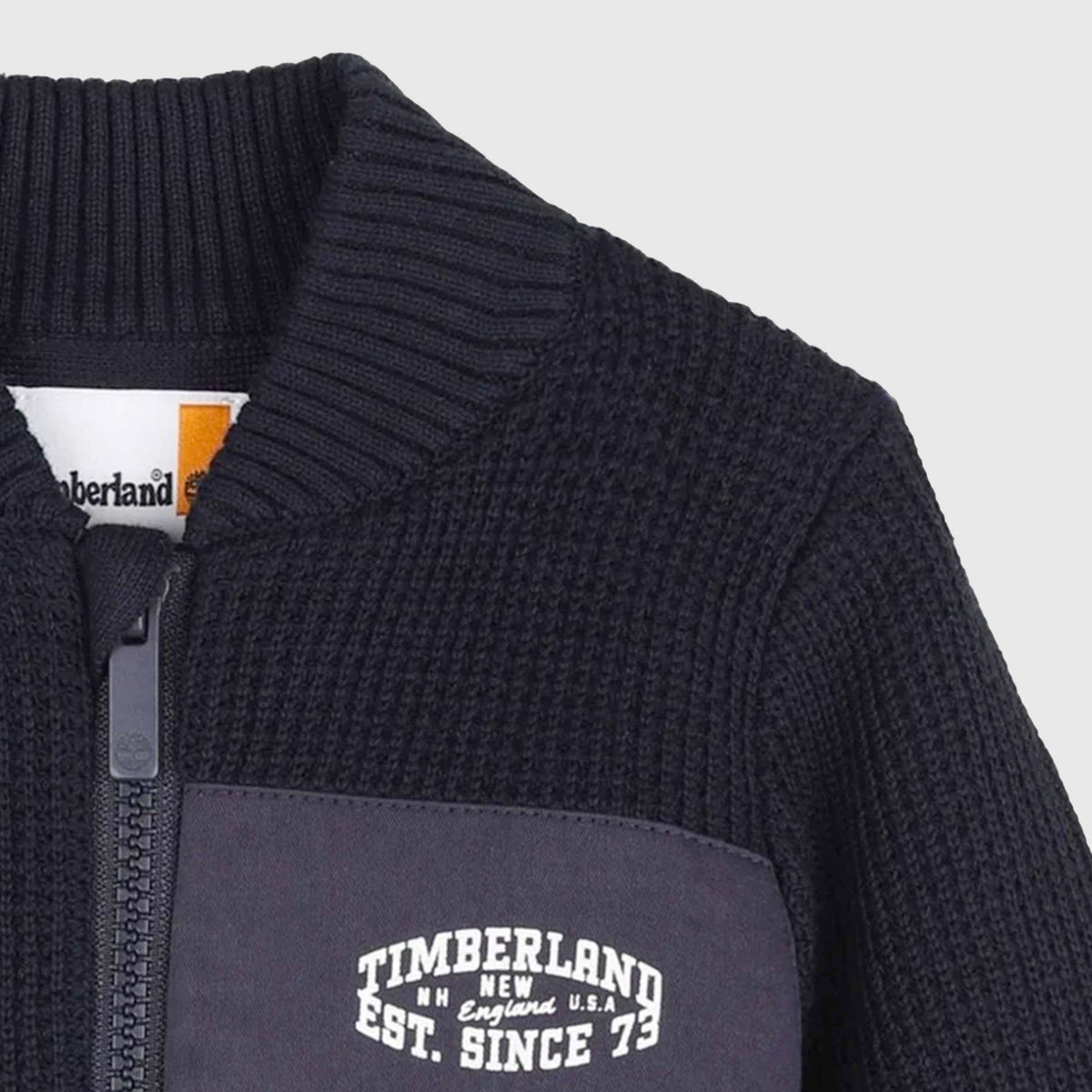 Cardigan Blu Navy con Logo per Ragazzi TIMBERLAND