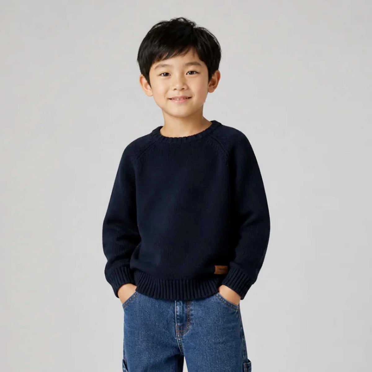 Blue Sweater Processed in Coste with Logo for Boys TIMBERLAND