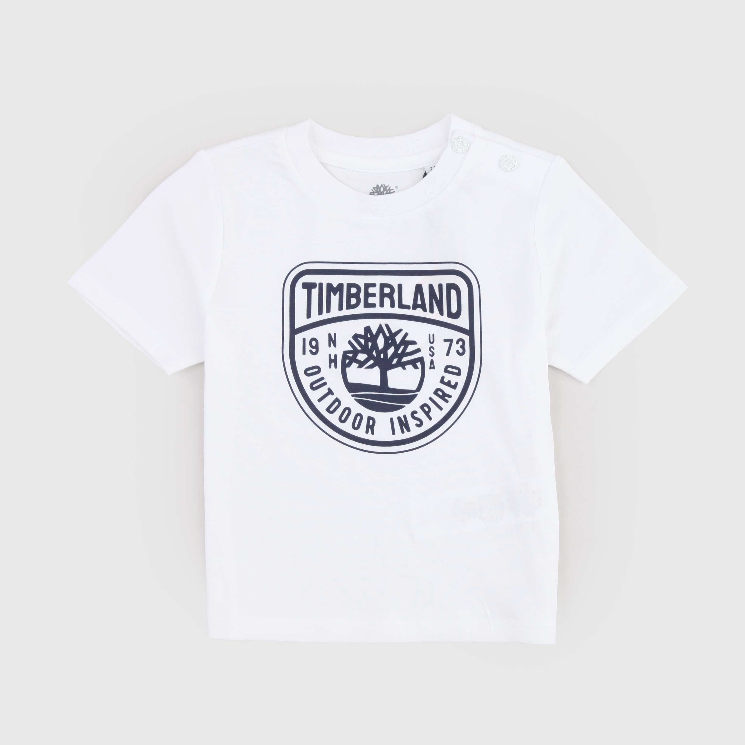 T-shirt Bianca con Apertura sulle Spalle Firmata TIMBERLAND