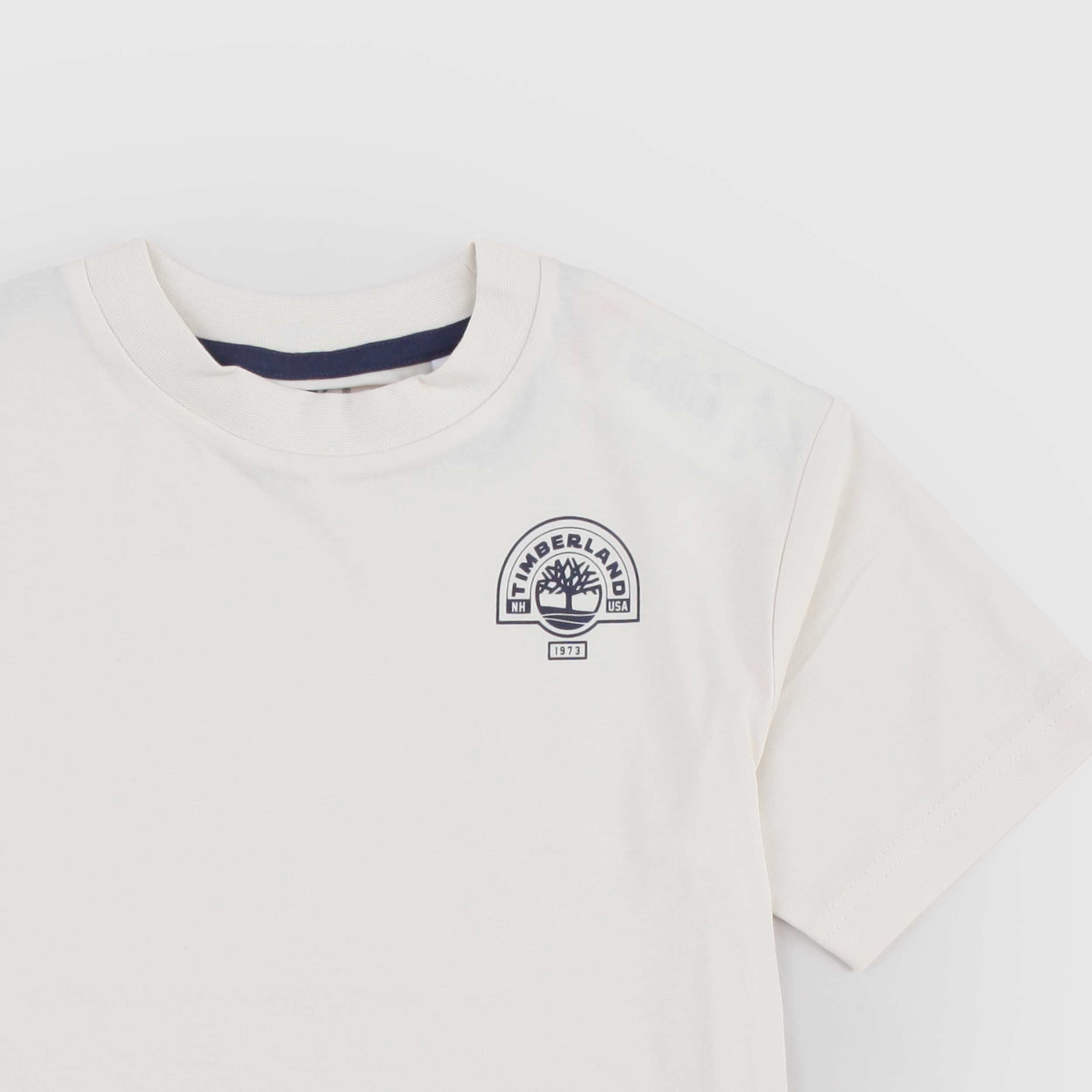 T-shirt Beige Chiaro con Scritta Firmata TIMBERLAND