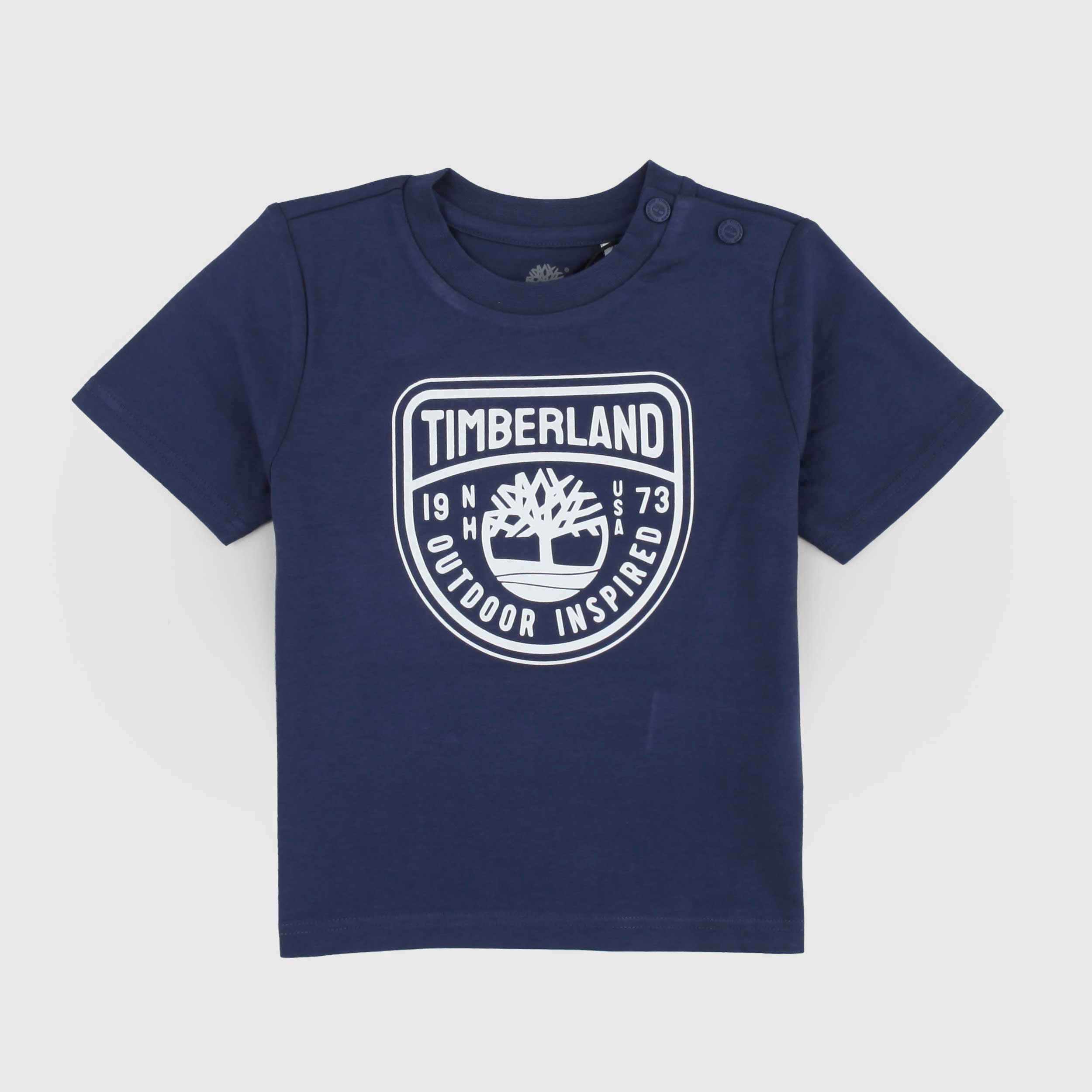 T-shirt Blu con Apertura sulle Spalle Firmata TIMBERLAND