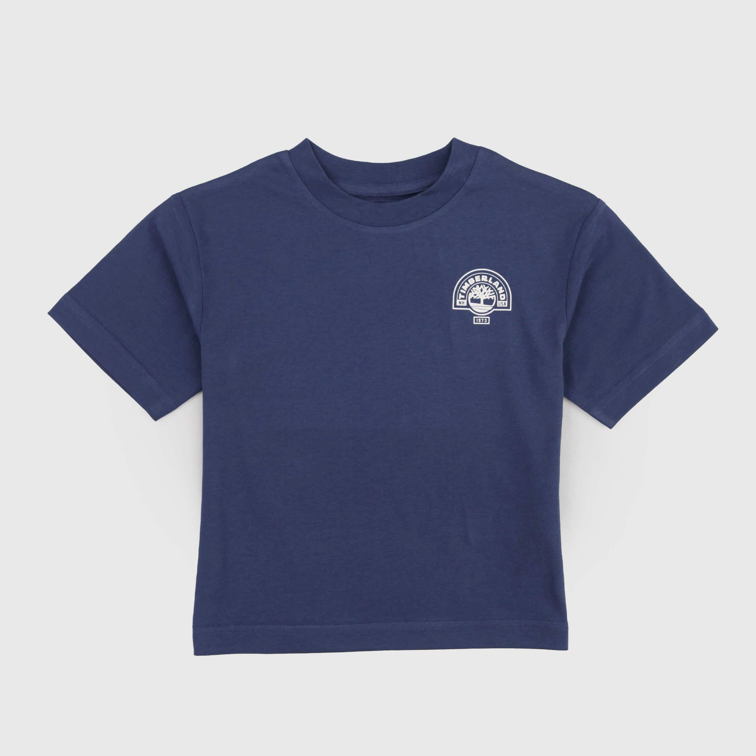 T-shirt Blu con Stampa Iconica Bianca Firmata TIMBERLAND