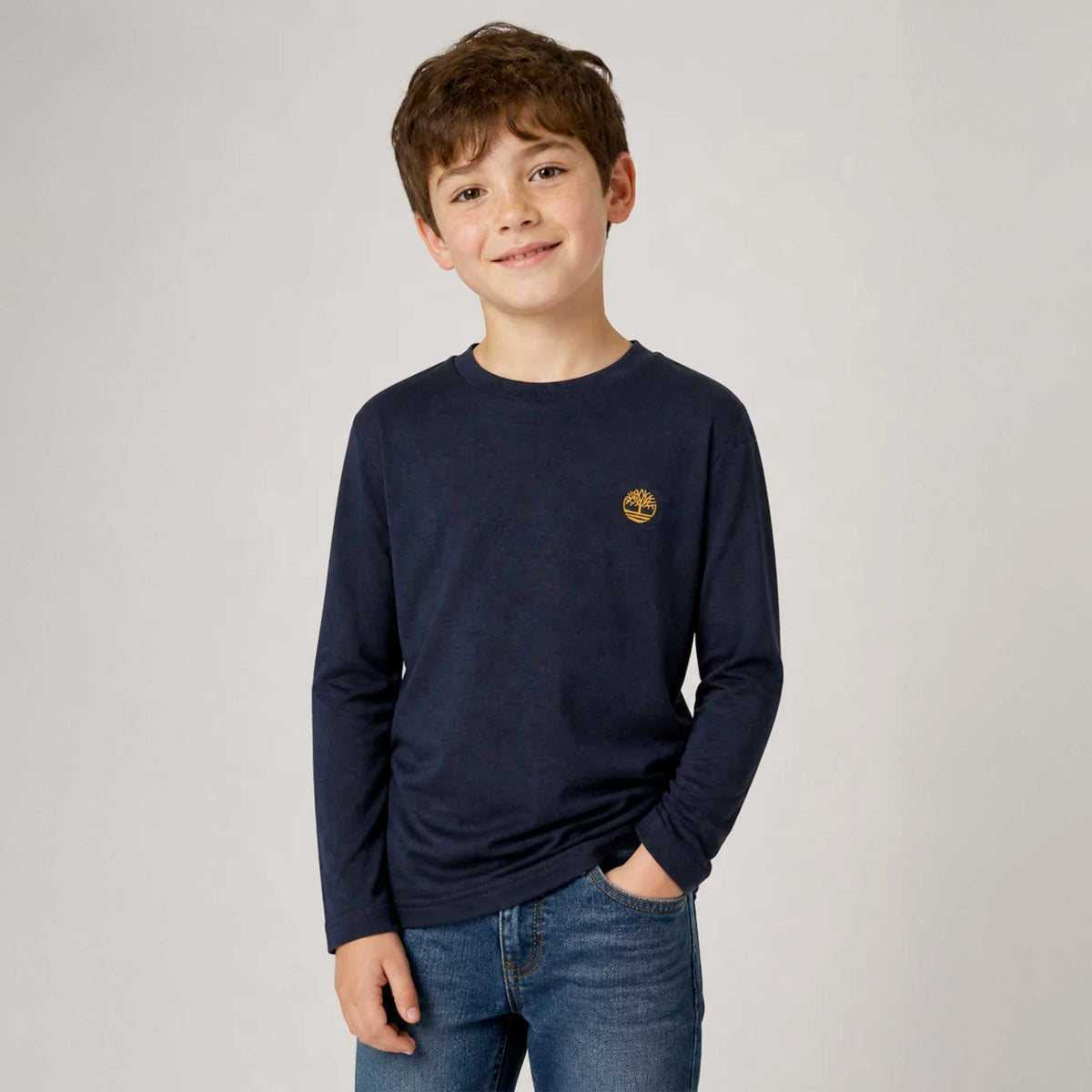 TIMBERLAND Blue Long Sleeve Logo T-Shirt for Boys