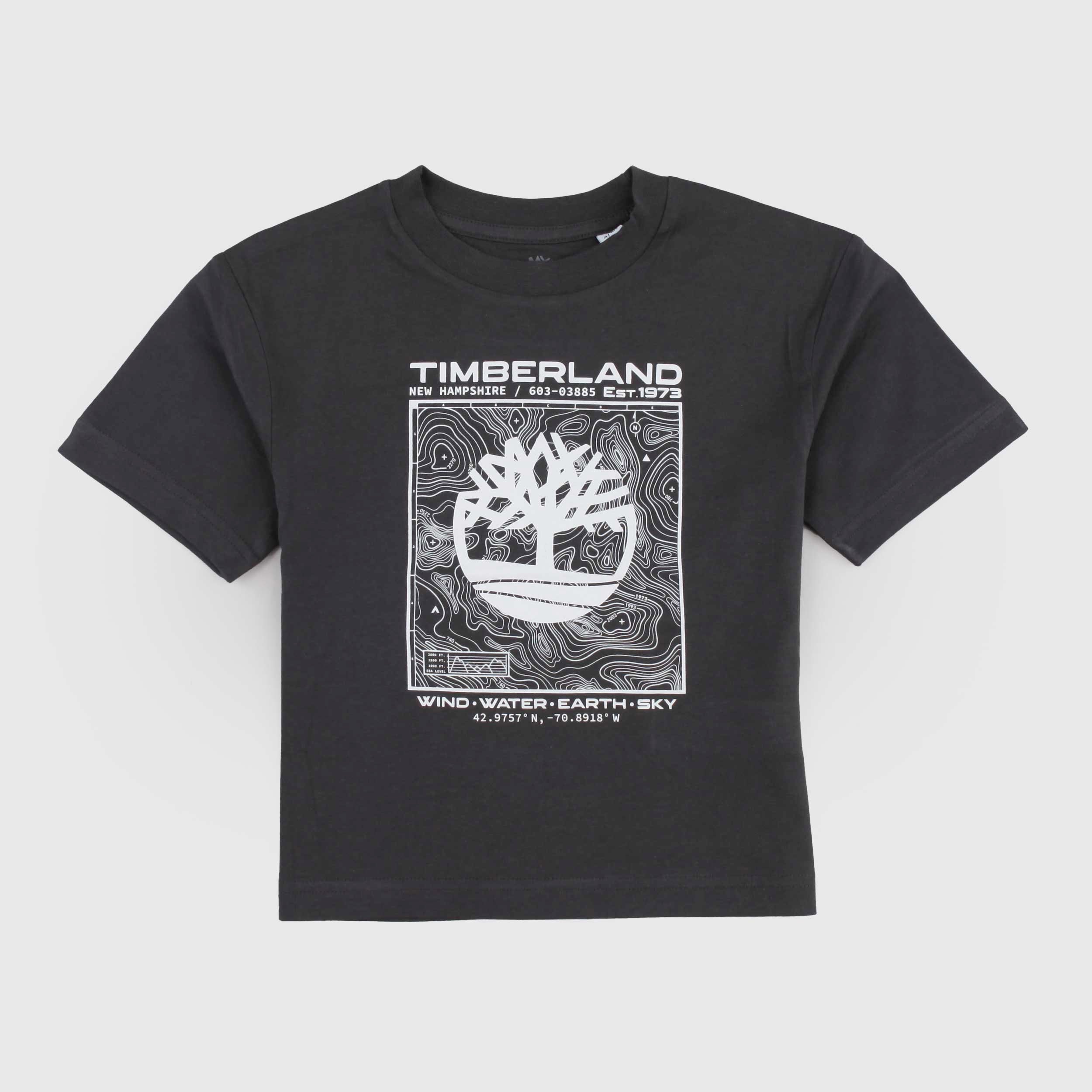 T-shirt Grigia con Stampa Bianca Firmata TIMBERLAND