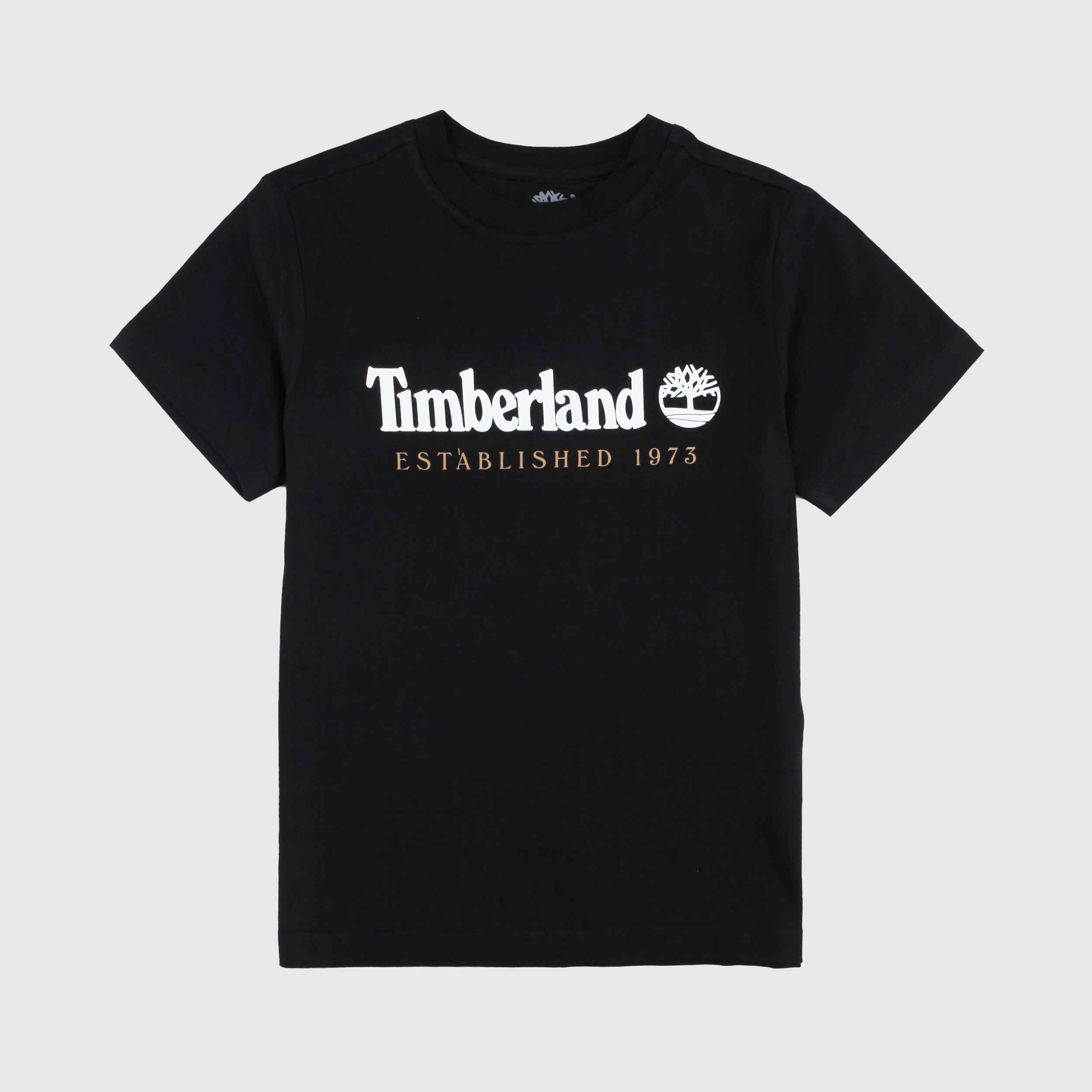 T-shirt Nera con Stampa Iconica Firmata TIMBERLAND