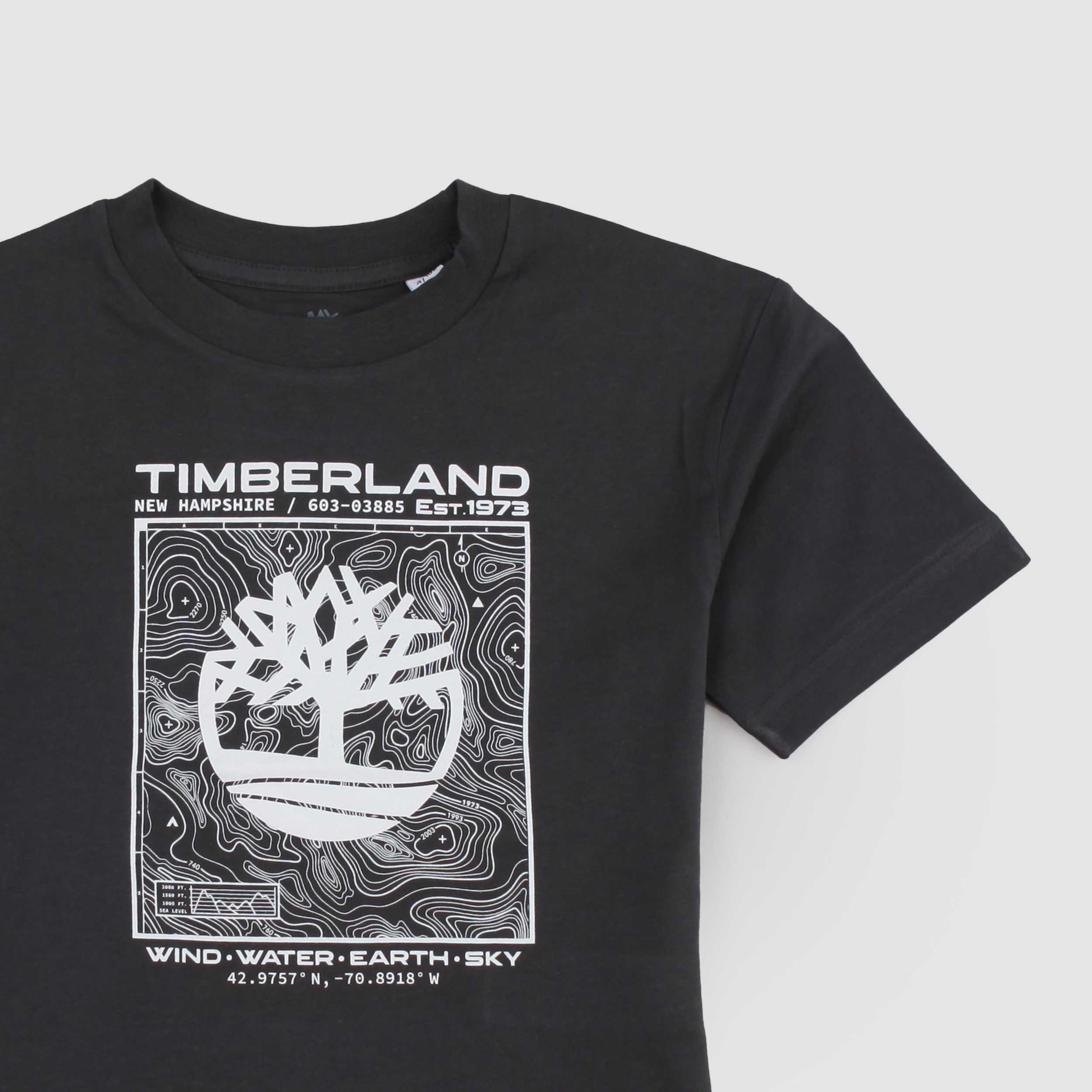 T-shirt Grigia con Stampa Bianca Firmata TIMBERLAND