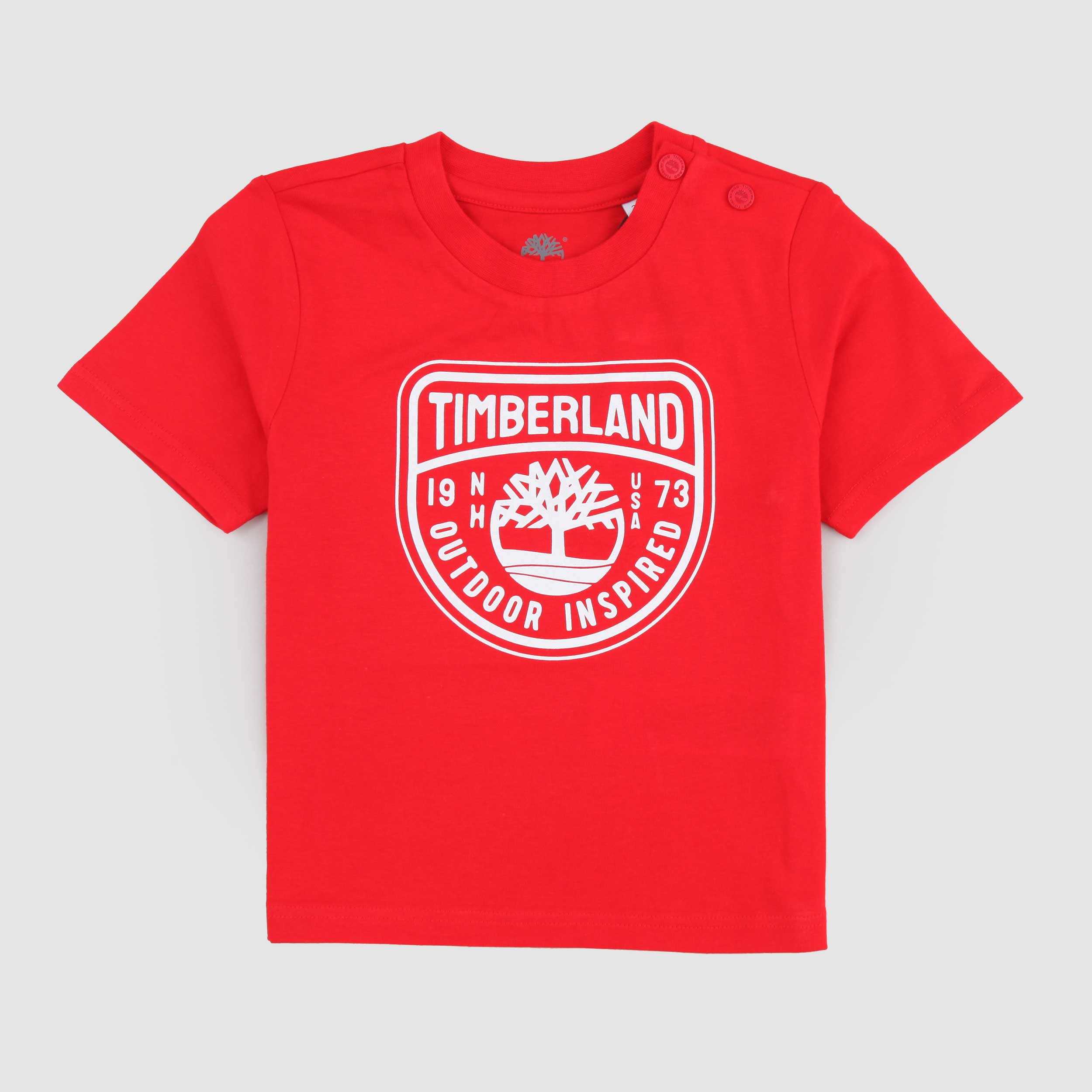 T-shirt Rossa con Bottoni sulle Spalle Firmata TIMBERLAND