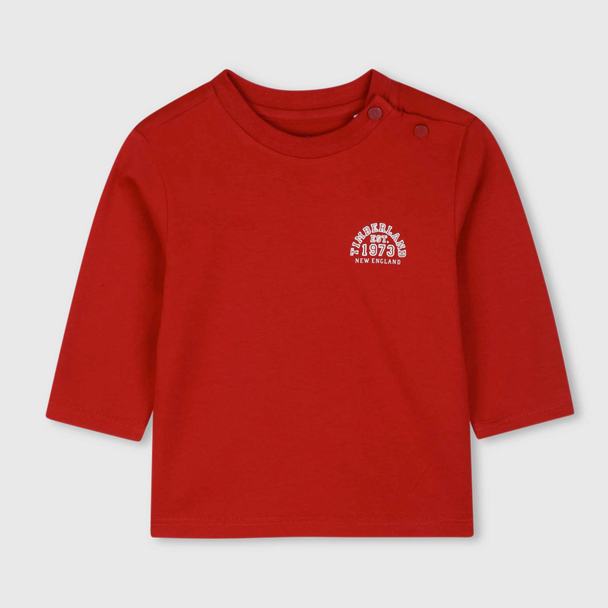 TIMBERLAND Kids' Red Button-Up Logo T-Shirt