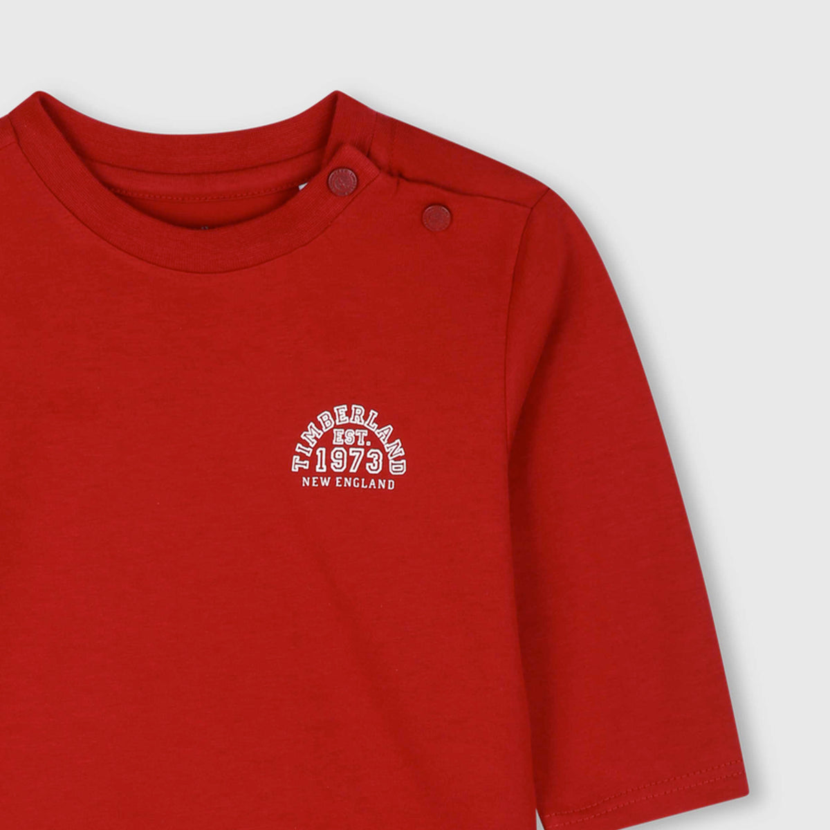 TIMBERLAND Kids' Red Button-Up Logo T-Shirt