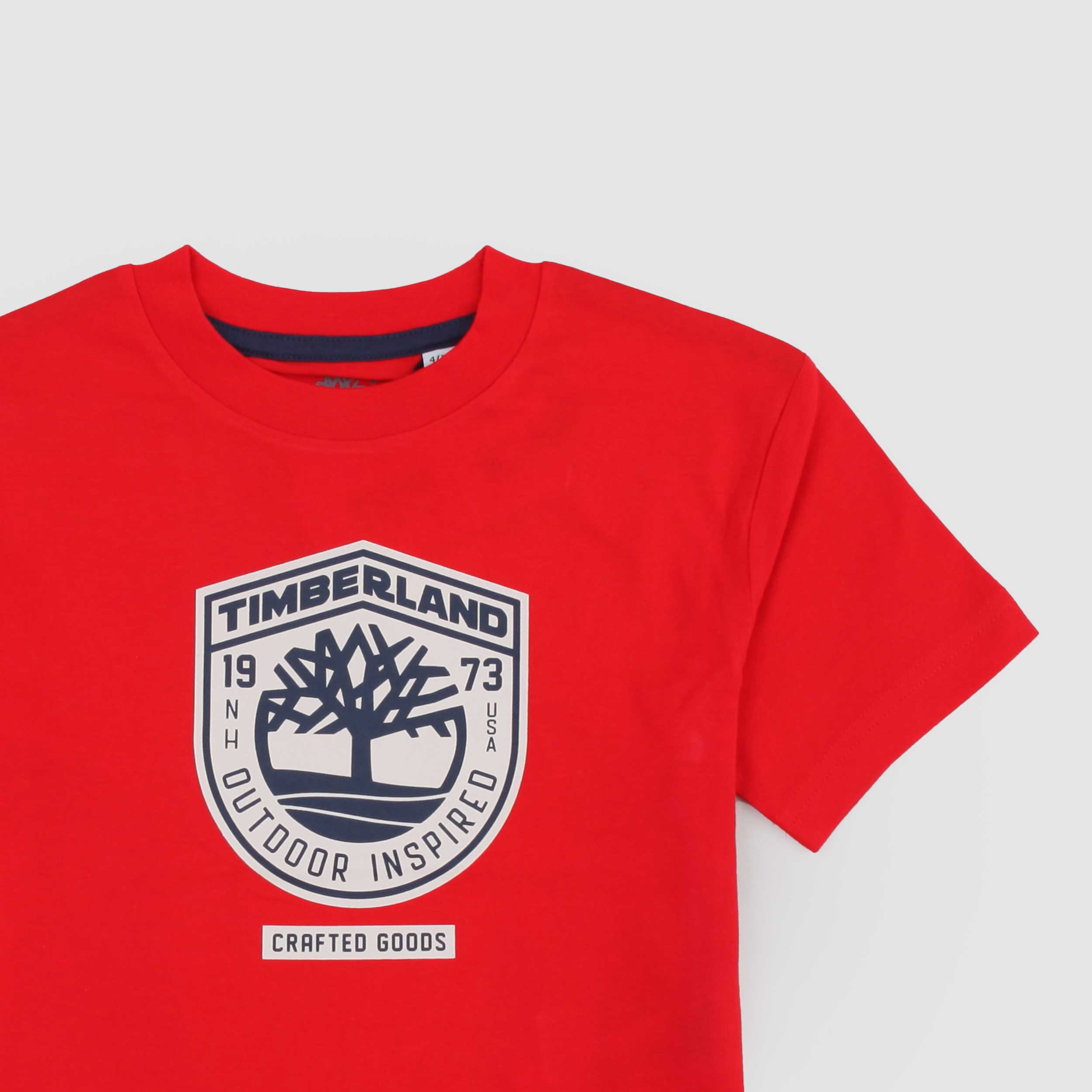 T-shirt Rossa con Stampa a Contrasto Firmata TIMBERLAND
