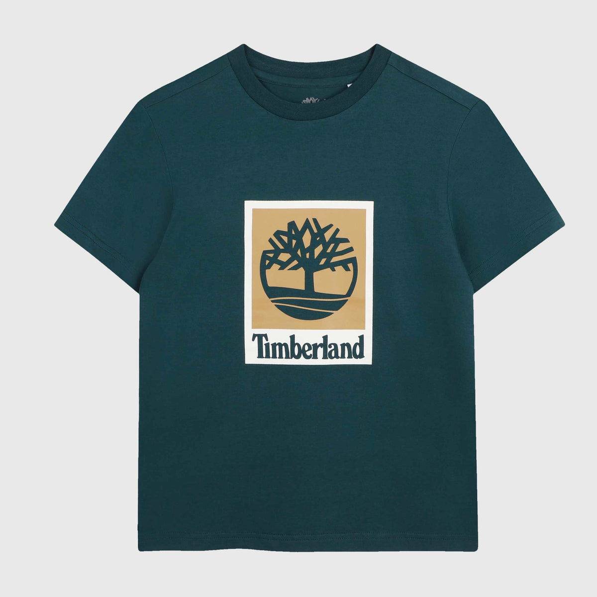 T-shirt Verde con Stampa Logo sul Davanti TIMBERLAND