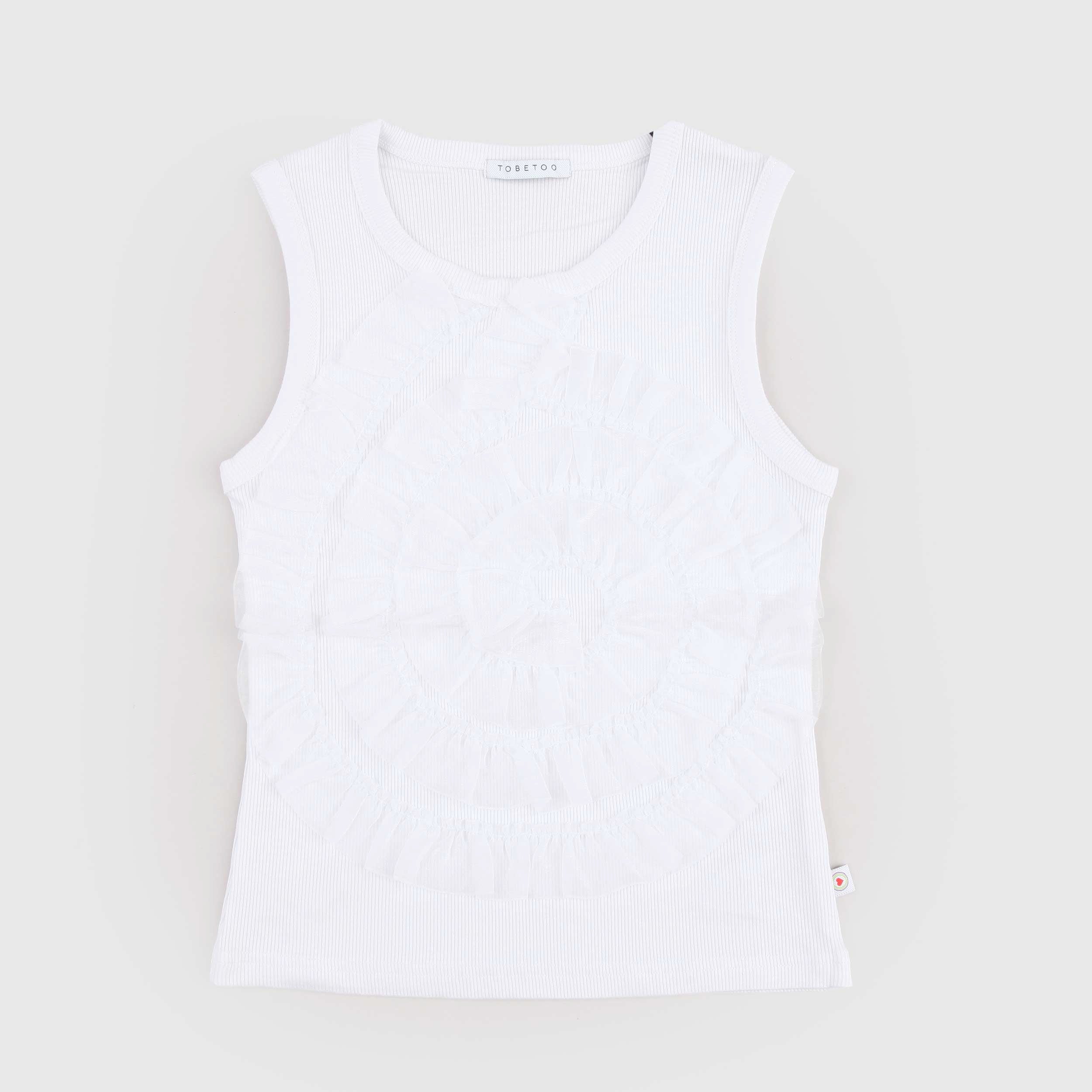 Top Bianco con Tulle Firmata TOBETOO