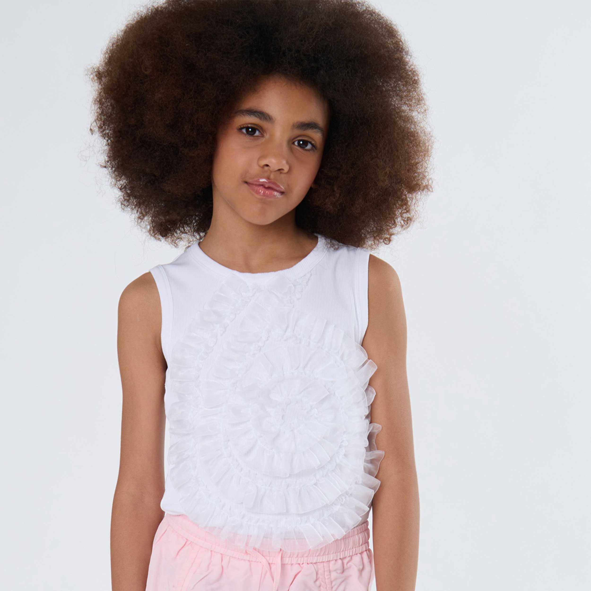White Top with Tulle Signed TOBETOO