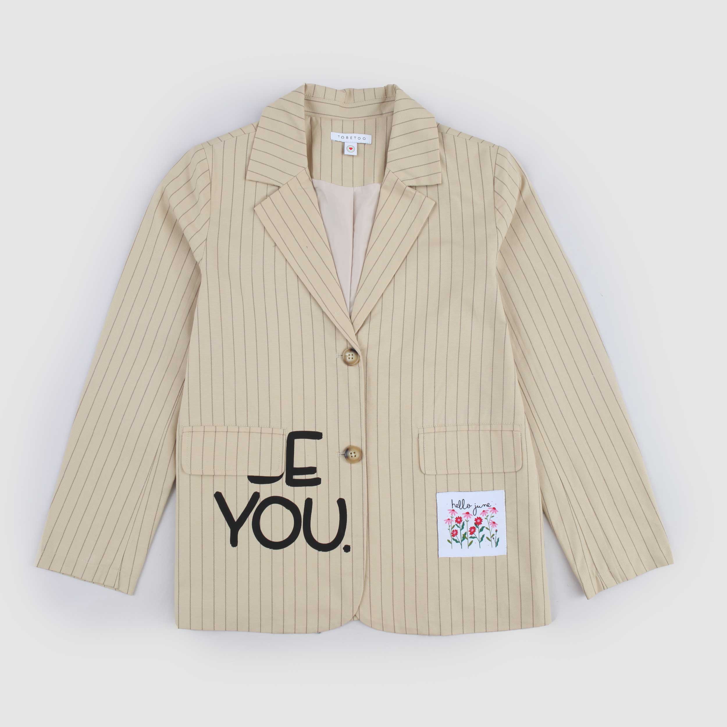 Giacca Beige con Tasche a Filo Firmata TOBETOO