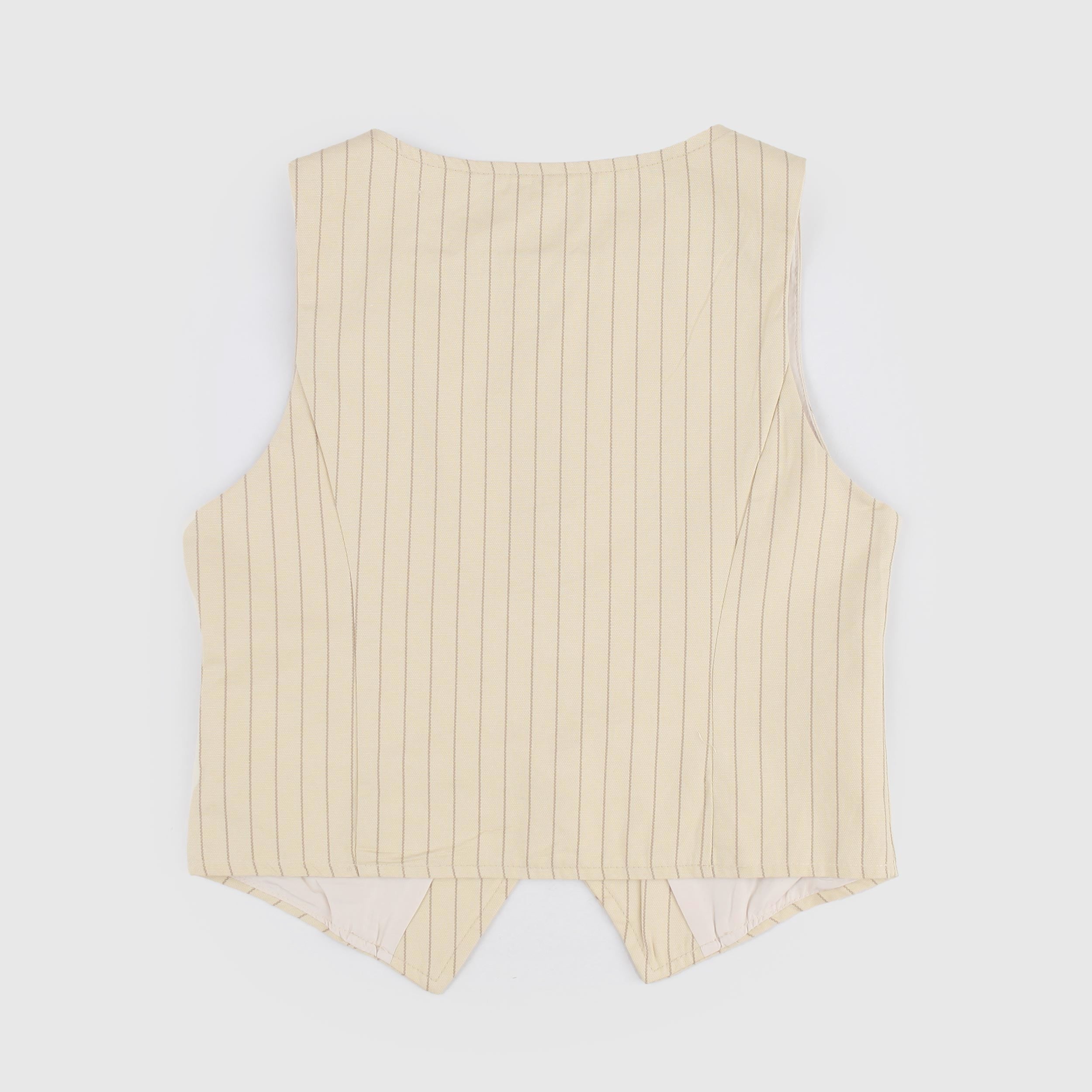 Beige Vest with Fake Pockets by TOBETOO
