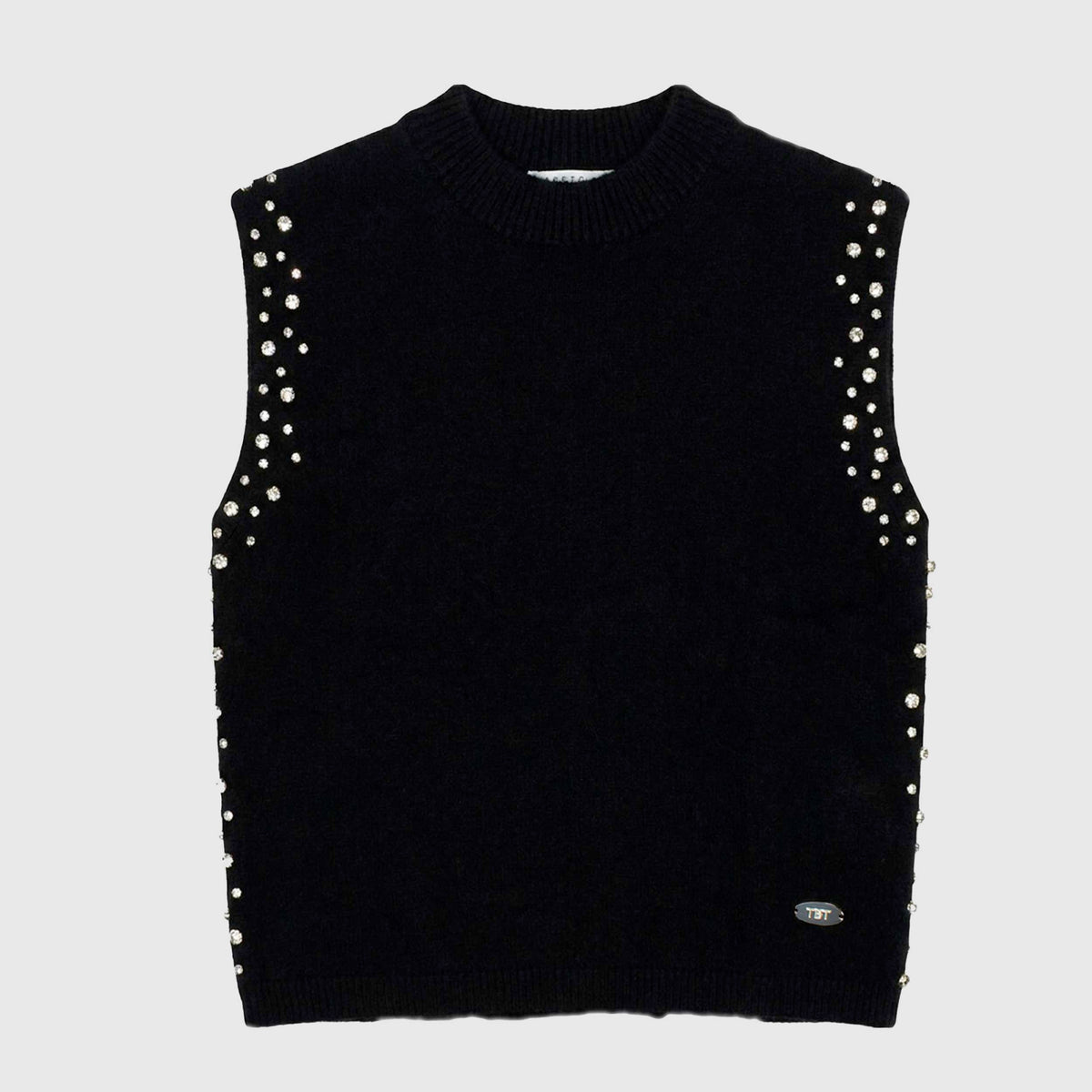 Smanicato Nero in Maglia con Strass per Ragazza TOBETOO