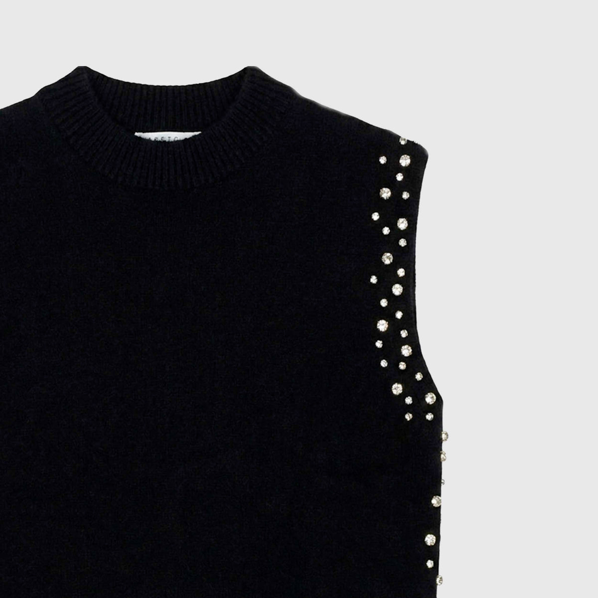 Smanicato Nero in Maglia con Strass per Ragazza TOBETOO