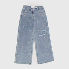 Denim Jeans with Glitter by TOBETOO