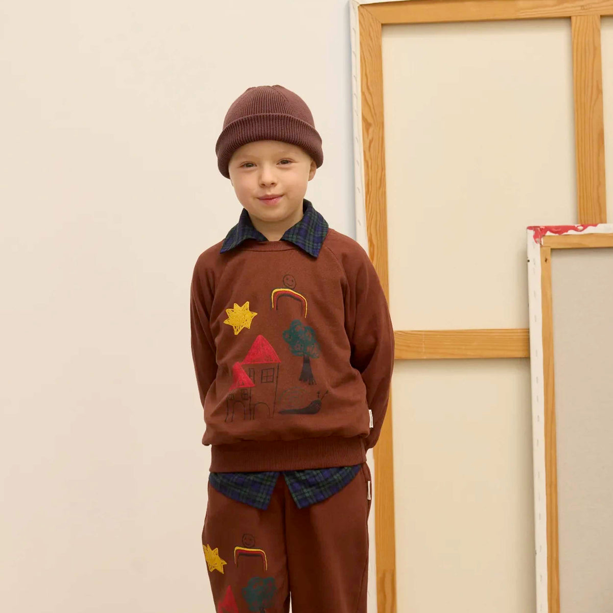 Felpa Marrone con Stampa Colorata per Bambini WEEKEND HOUSE KIDS