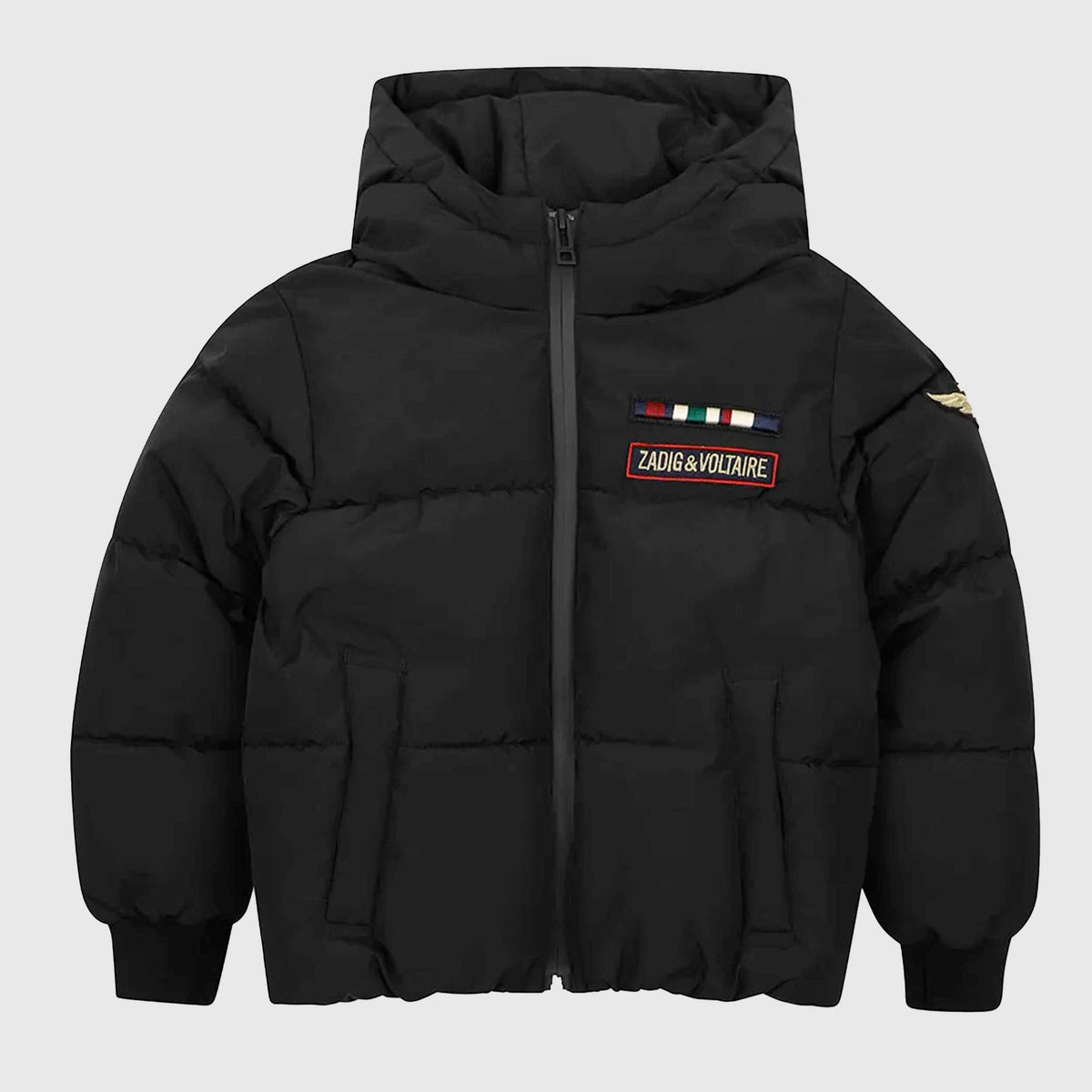 Piumino Nero con Cappuccio e Ricami per Ragazzi ZADIG AND VOLTAIRE