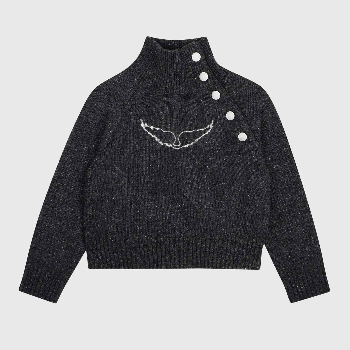 Maglione Grigio Antracite con Ricamo per Ragazza ZADIG AND VOLTAIRE