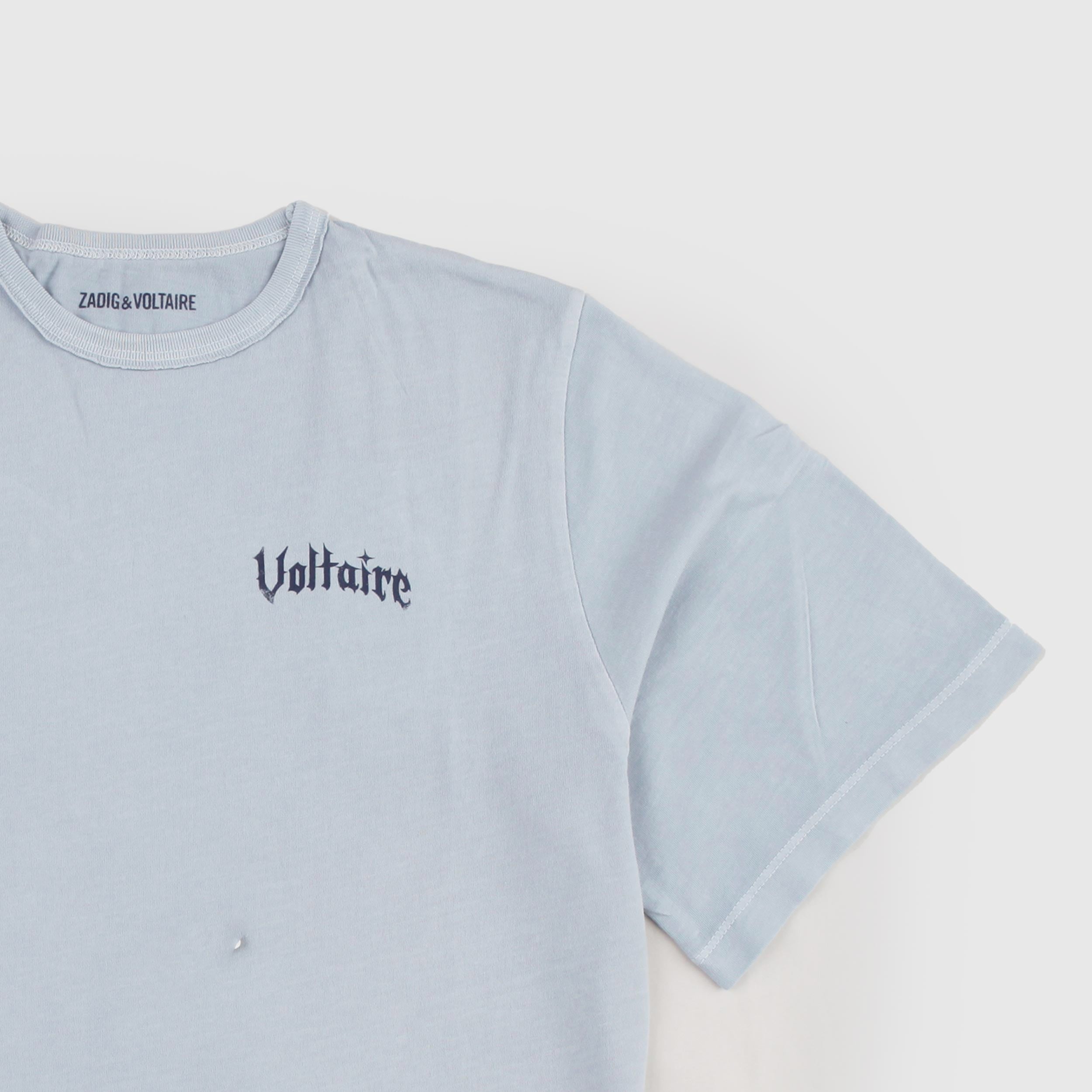 Sky Blue T-shirt with Blue ZADIG AND VOLTAIRE Signature Print