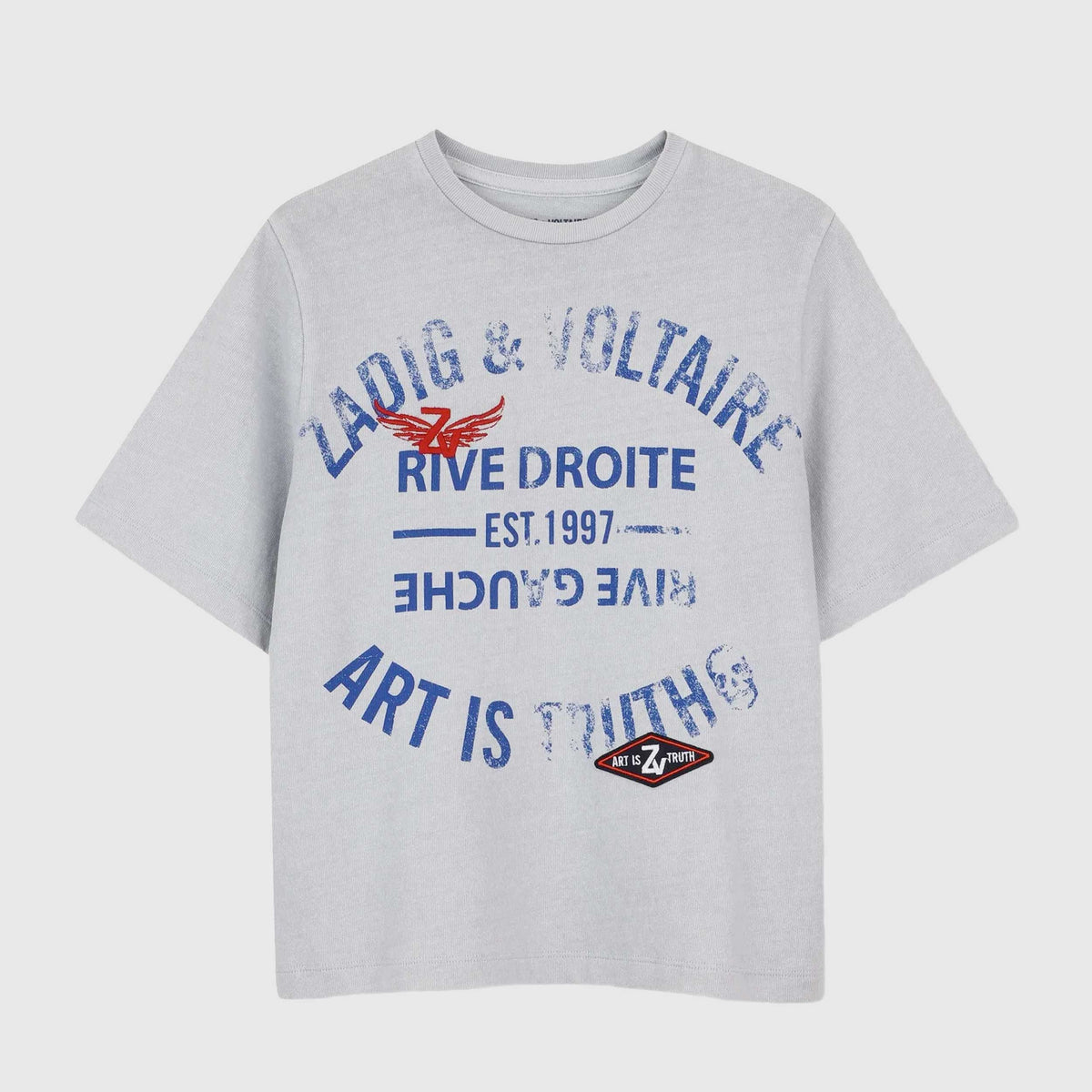 Jon Grey T-shirt with Print for Boys ZADIG AND VOLTAIRE