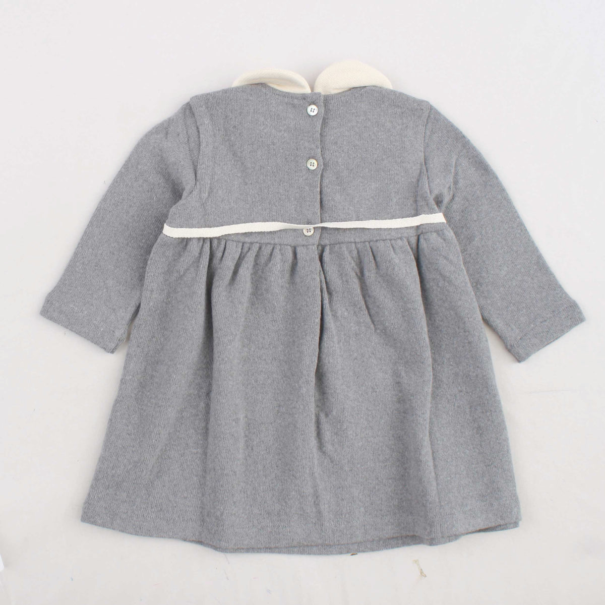 Abito Grigio con Collo Tondo in Beige per Bambina ZHOE AND TOBIAH