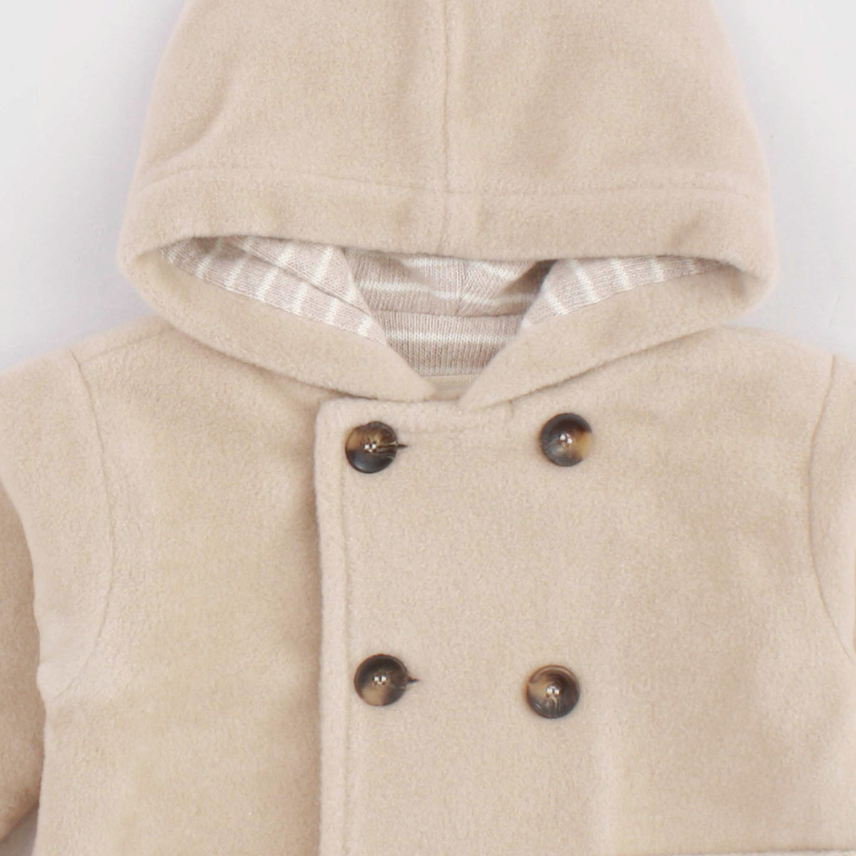 Cappottino Doppiopetto Beige in Panno per Neonati ZHOE AND TOBIAH