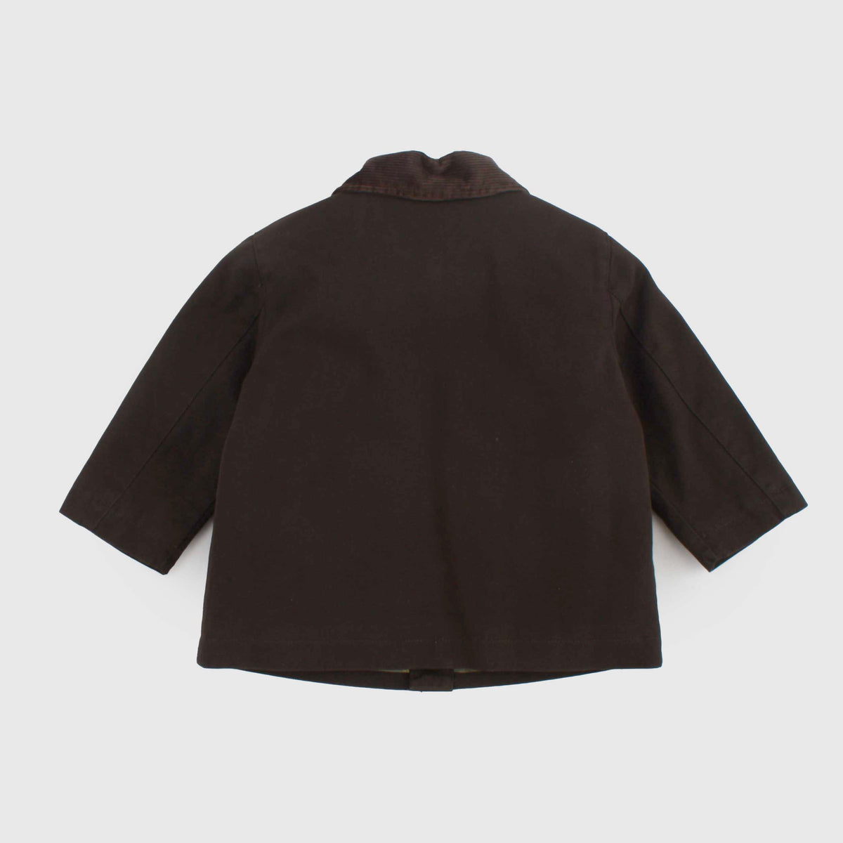 ZHOE AND TOBIAH Brown Velvet Collar Jacket for Baby