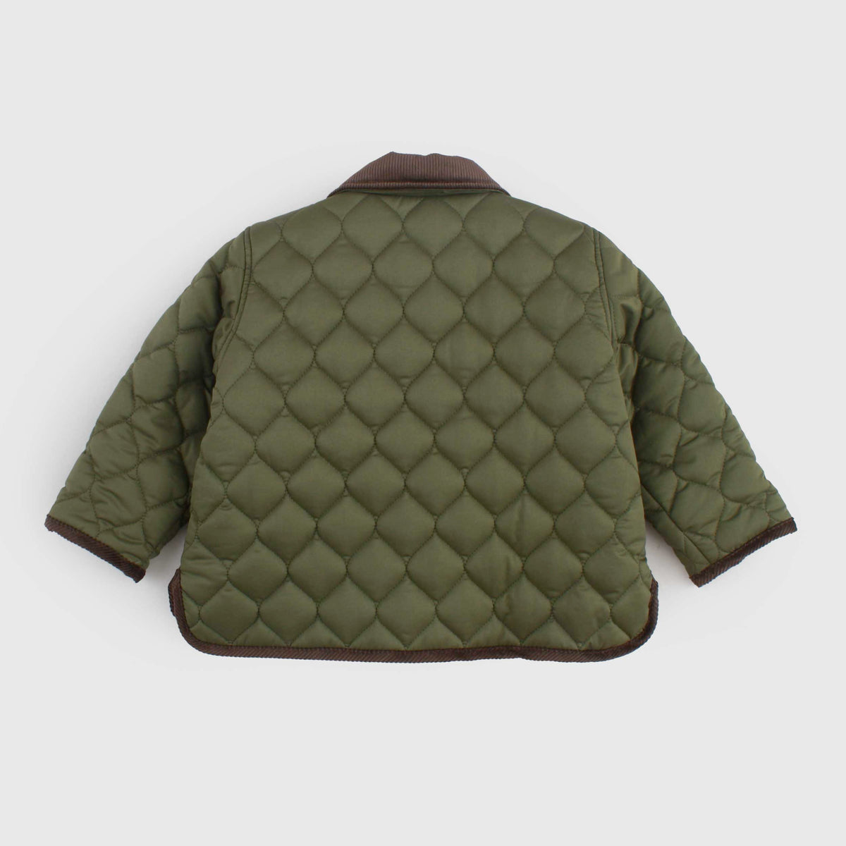 ZHOE AND TOBIAH Green Quilted Velvet Collar Jacket