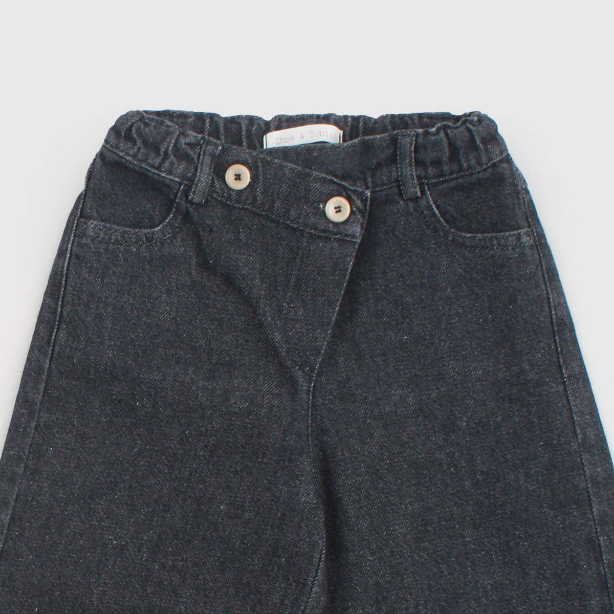 Jeans Nero con Allacciatura Laterale per Bambina ZHOE AND TOBIAH