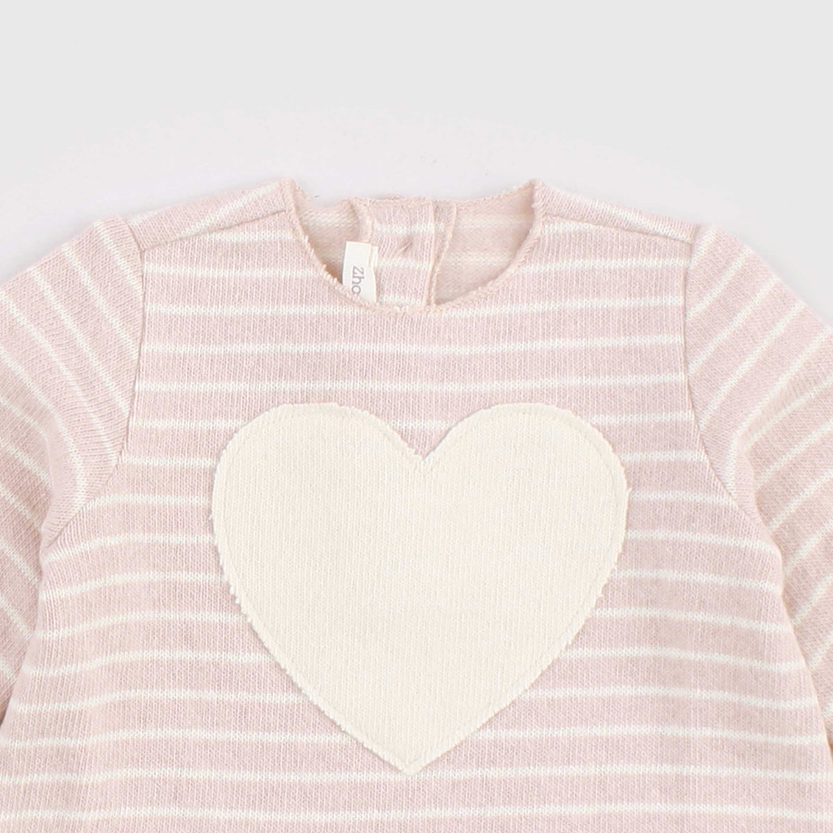 Maglia Rosa e Beige con Cuore per Neonata ZHOE AND TOBIAH