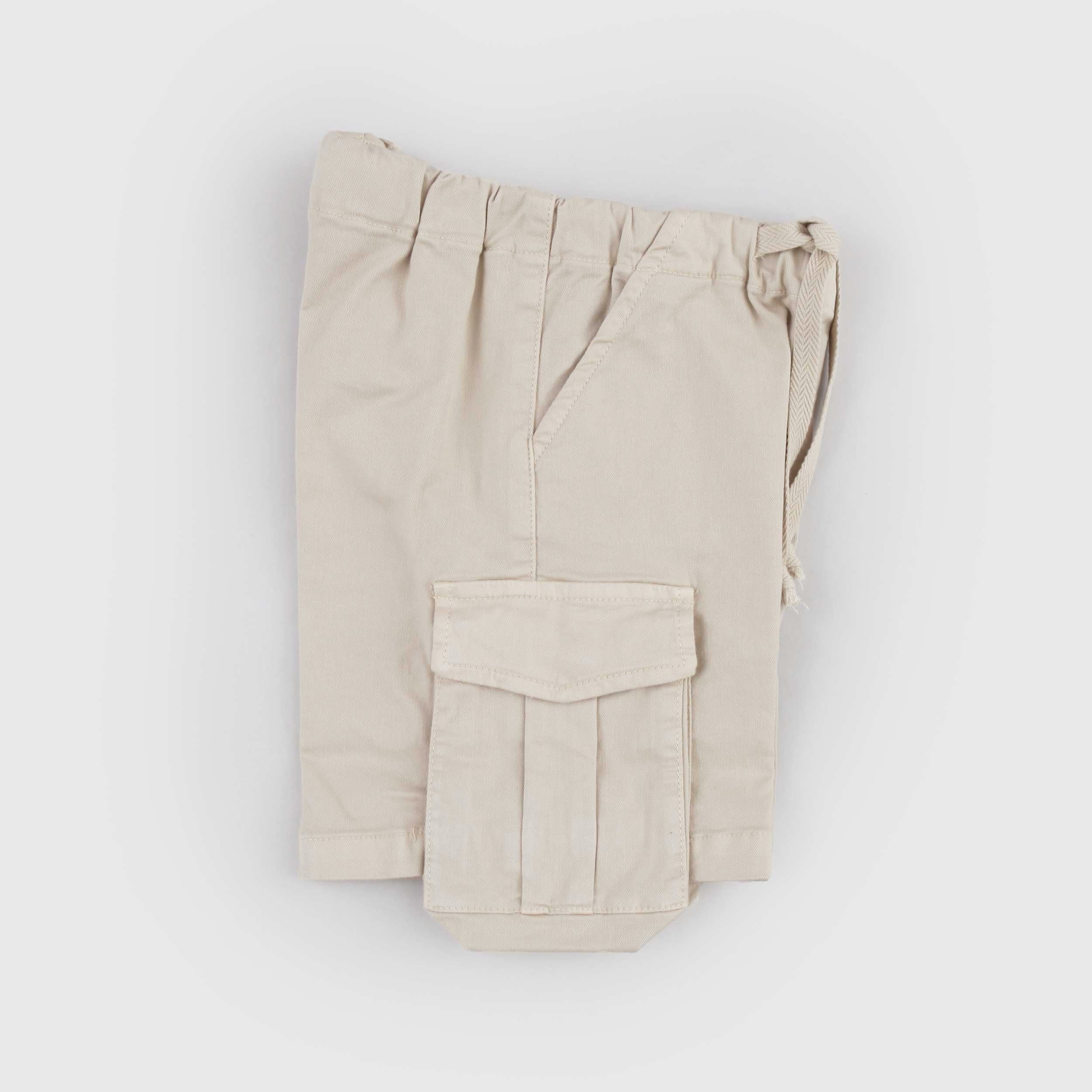 Beige Bermuda Shorts with ZHOE AND TOBIAH Signature Flap
