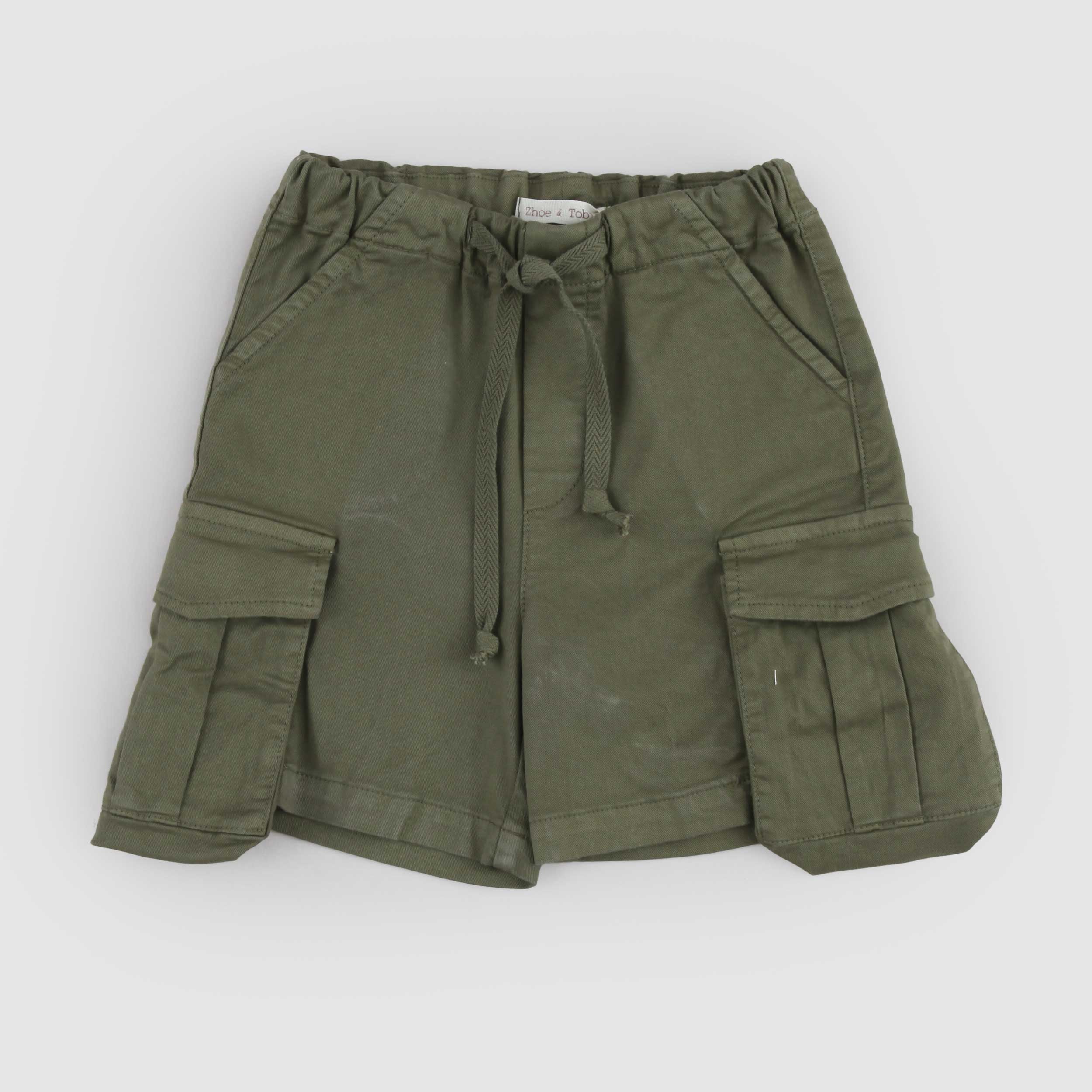 Green Bermuda Shorts with Slanted Pockets by ZHOE AND TOBIAH