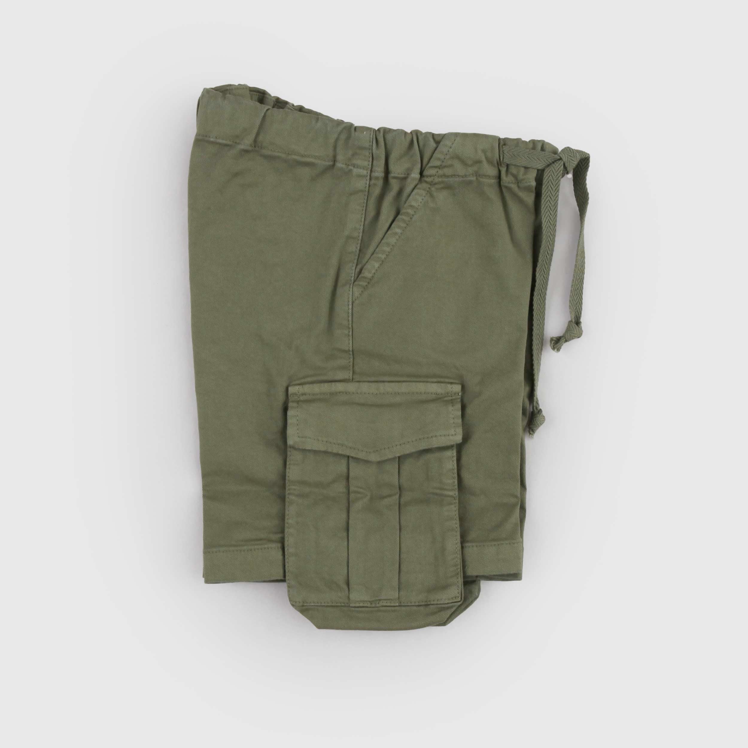 Green Bermuda Shorts with Slanted Pockets by ZHOE AND TOBIAH