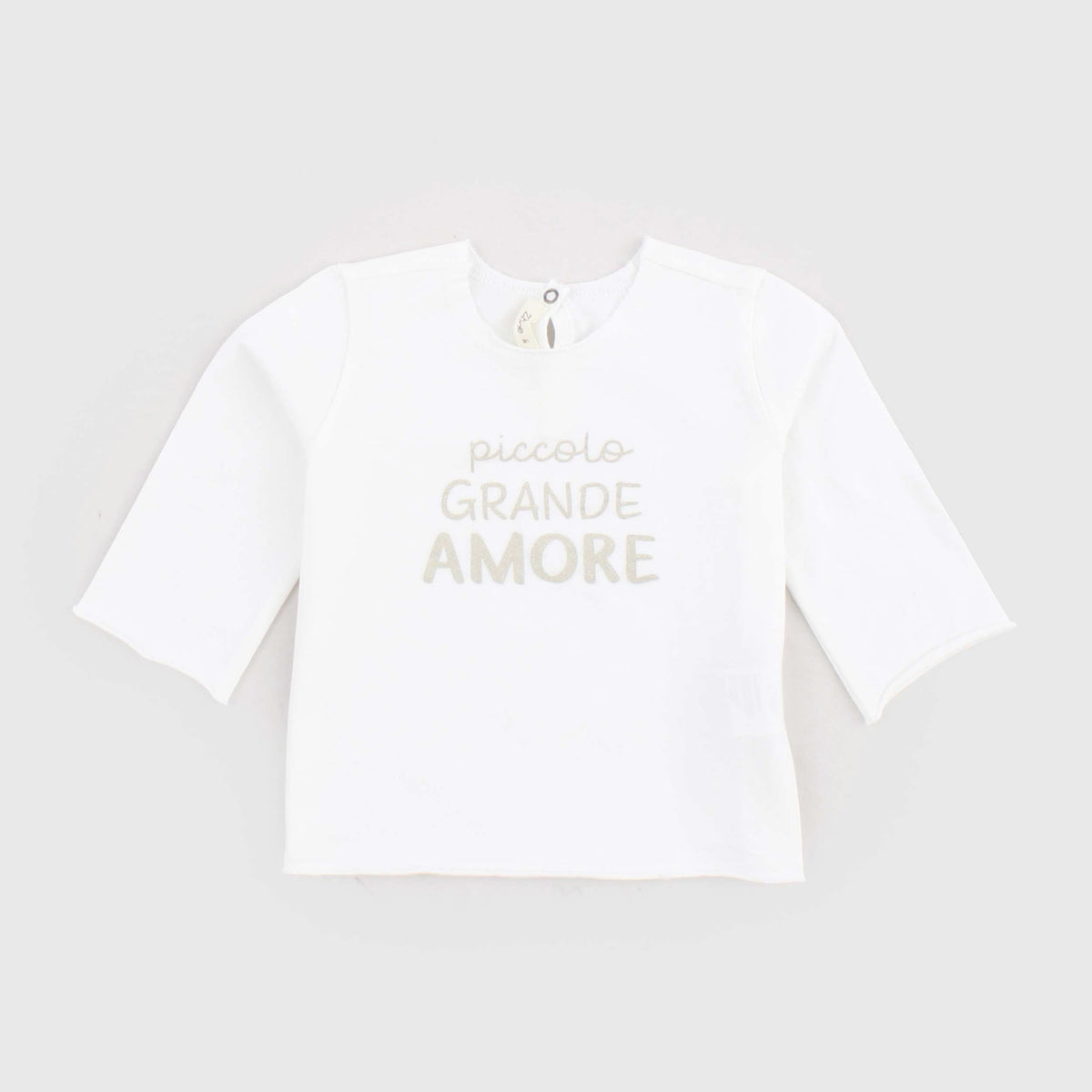 T-shirt Bianca con Scritta Beige per Neonata ZHOE AND TOBIAH