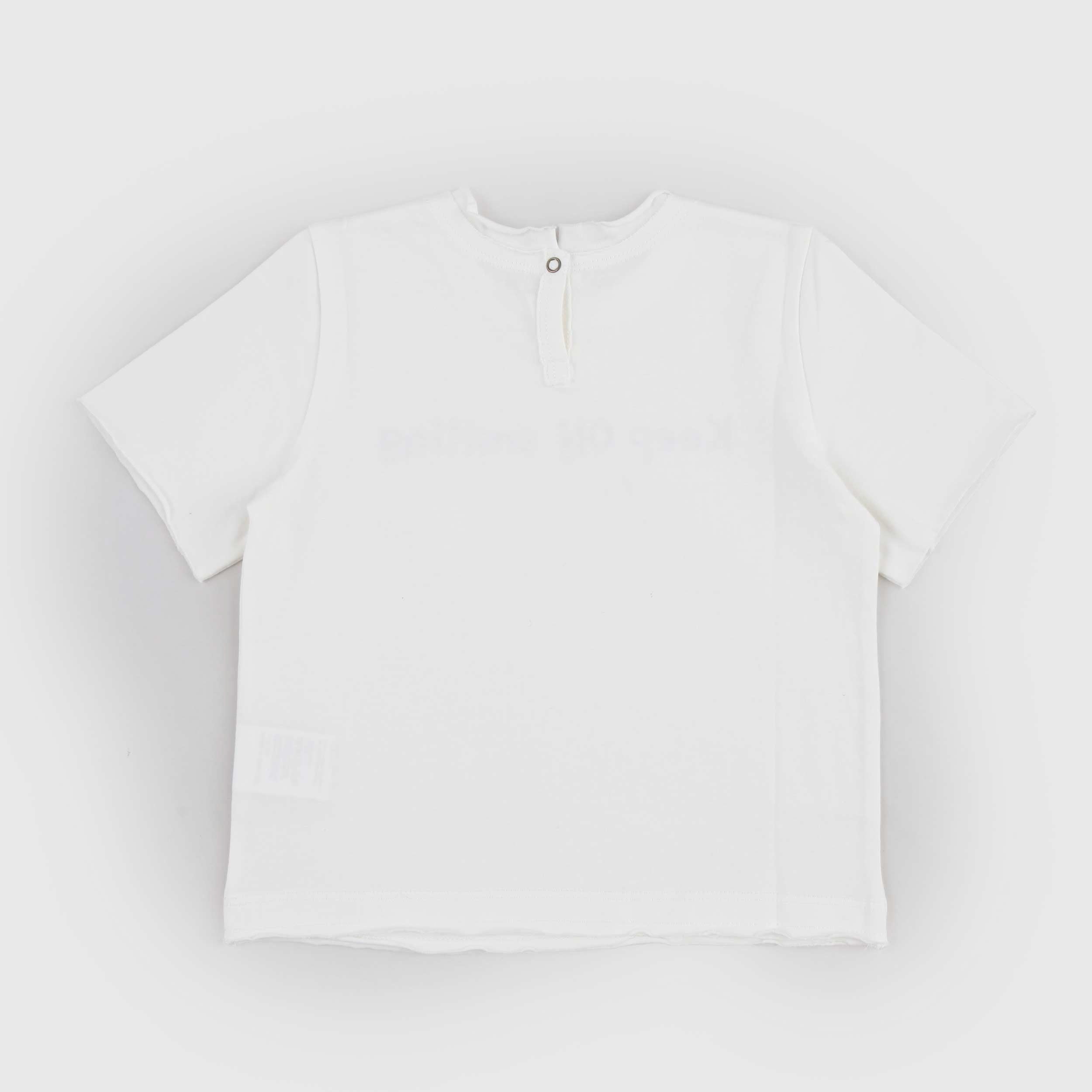 T-shirt Latte con Stampa Nera Firmata ZHOE AND TOBIAH