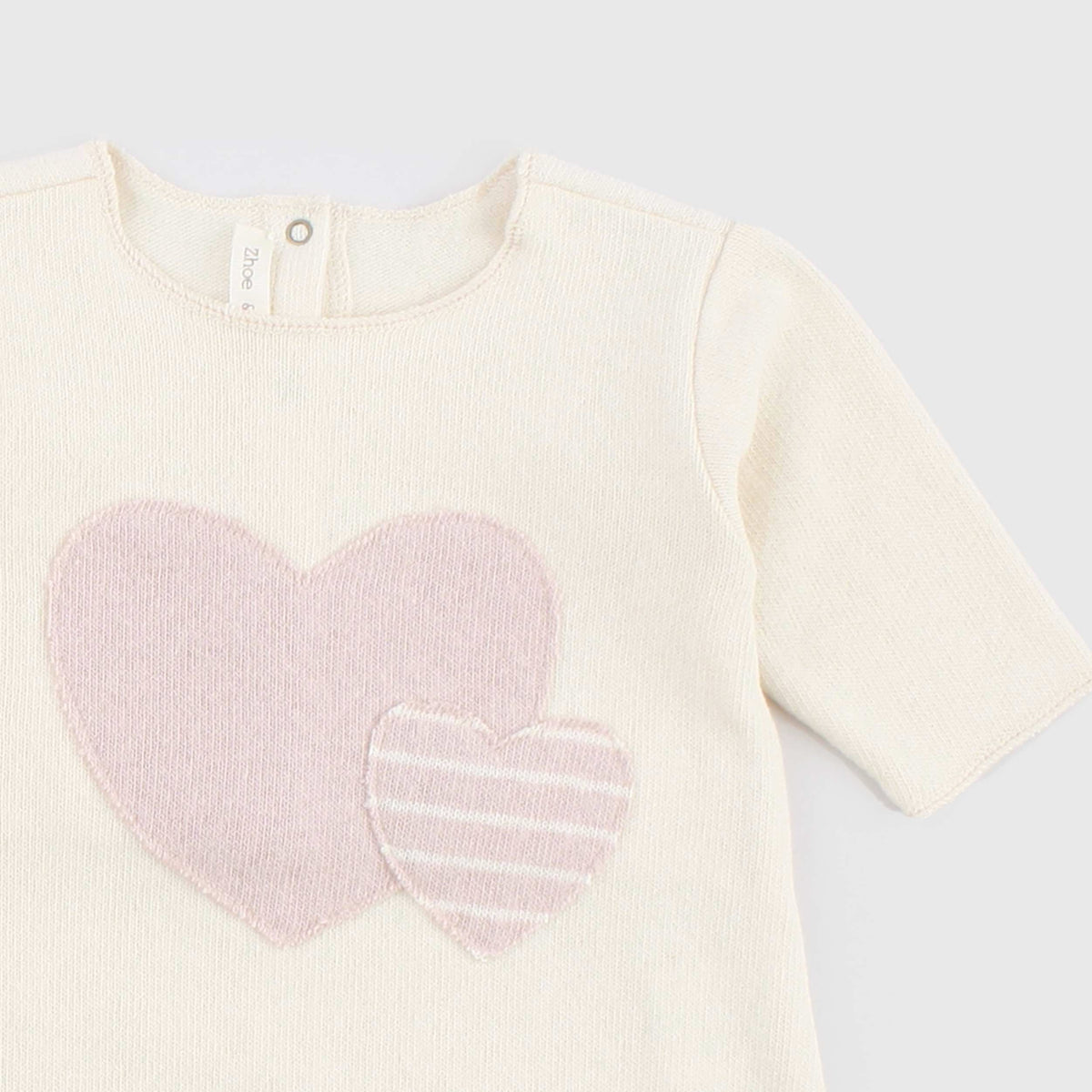 Tutina Beige e Rosa con Cuore per Neonata ZHOE AND TOBIAH