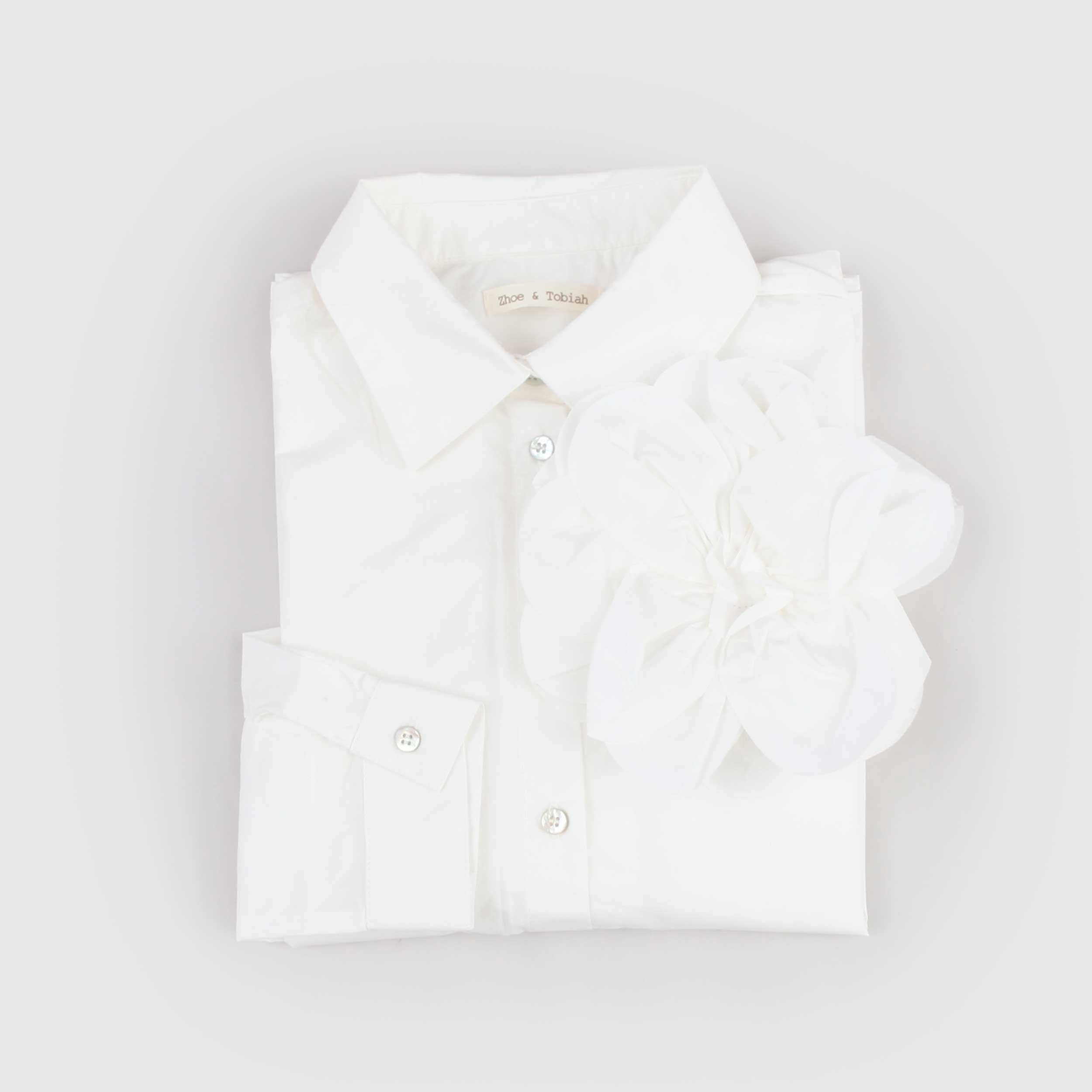 Camicia Bianca con Spilla Removibile Firmata ZHOE AND TOBIAH