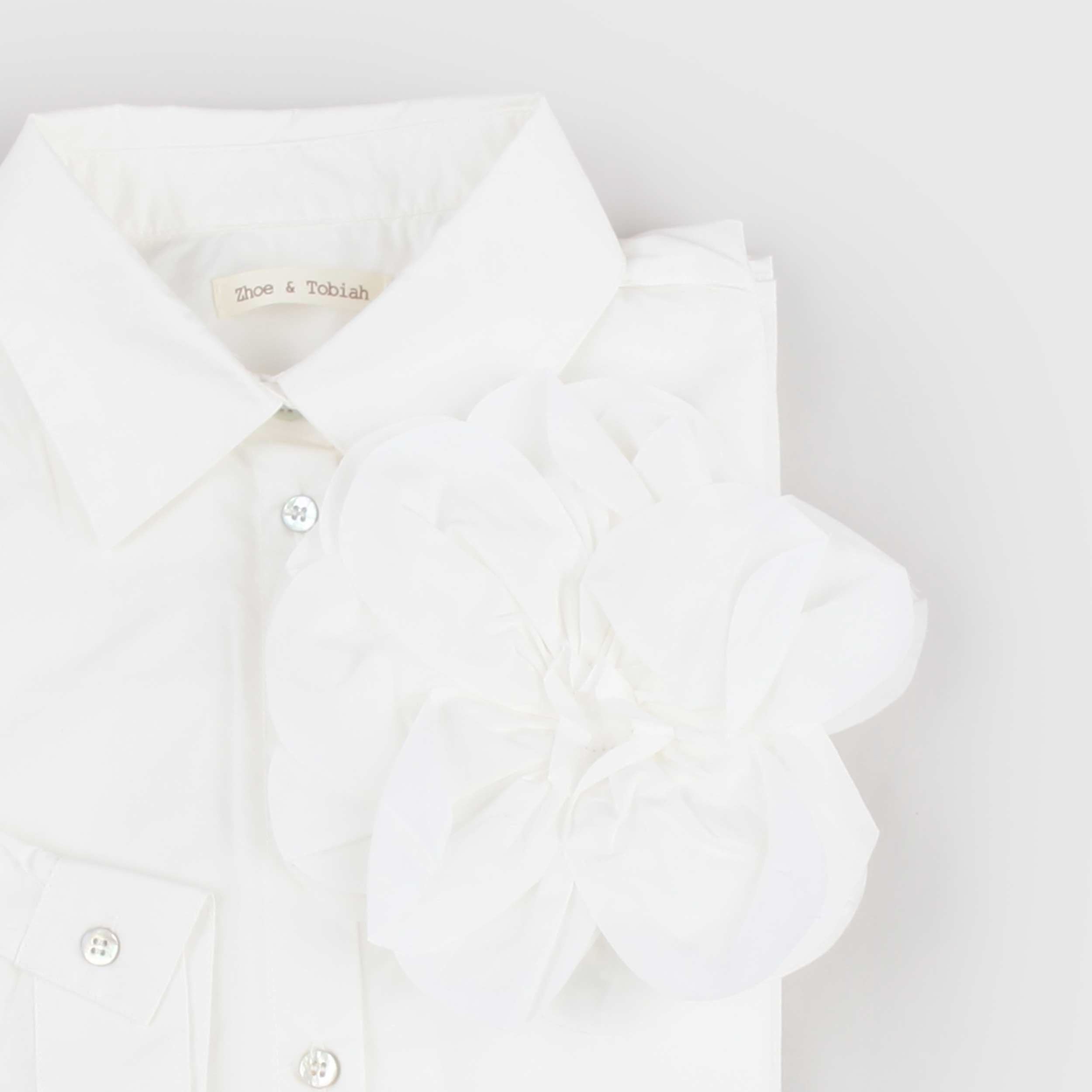 Camicia Bianca con Spilla Removibile Firmata ZHOE AND TOBIAH