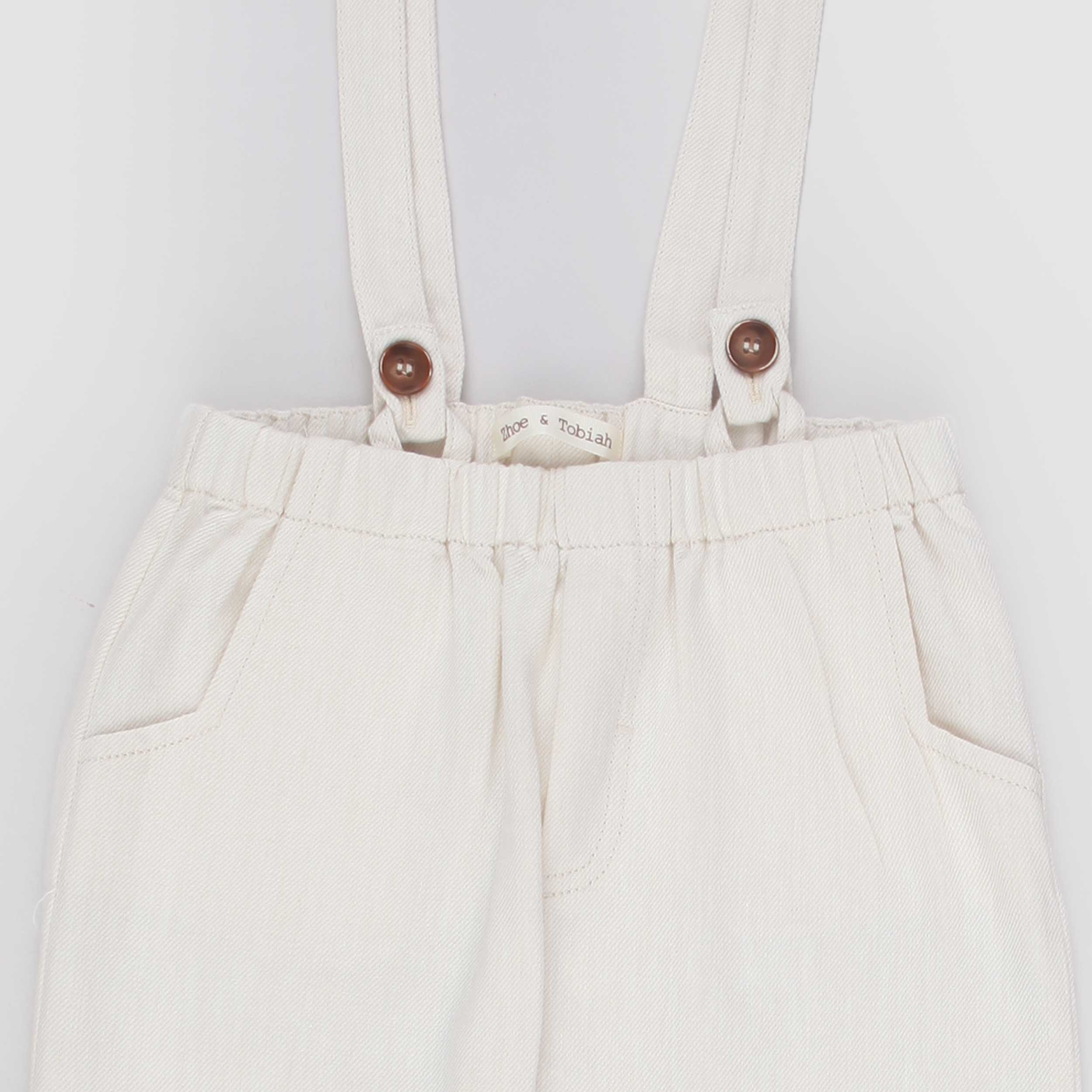 Beige Trousers with Suspenders by ZHOE AND TOBIAH