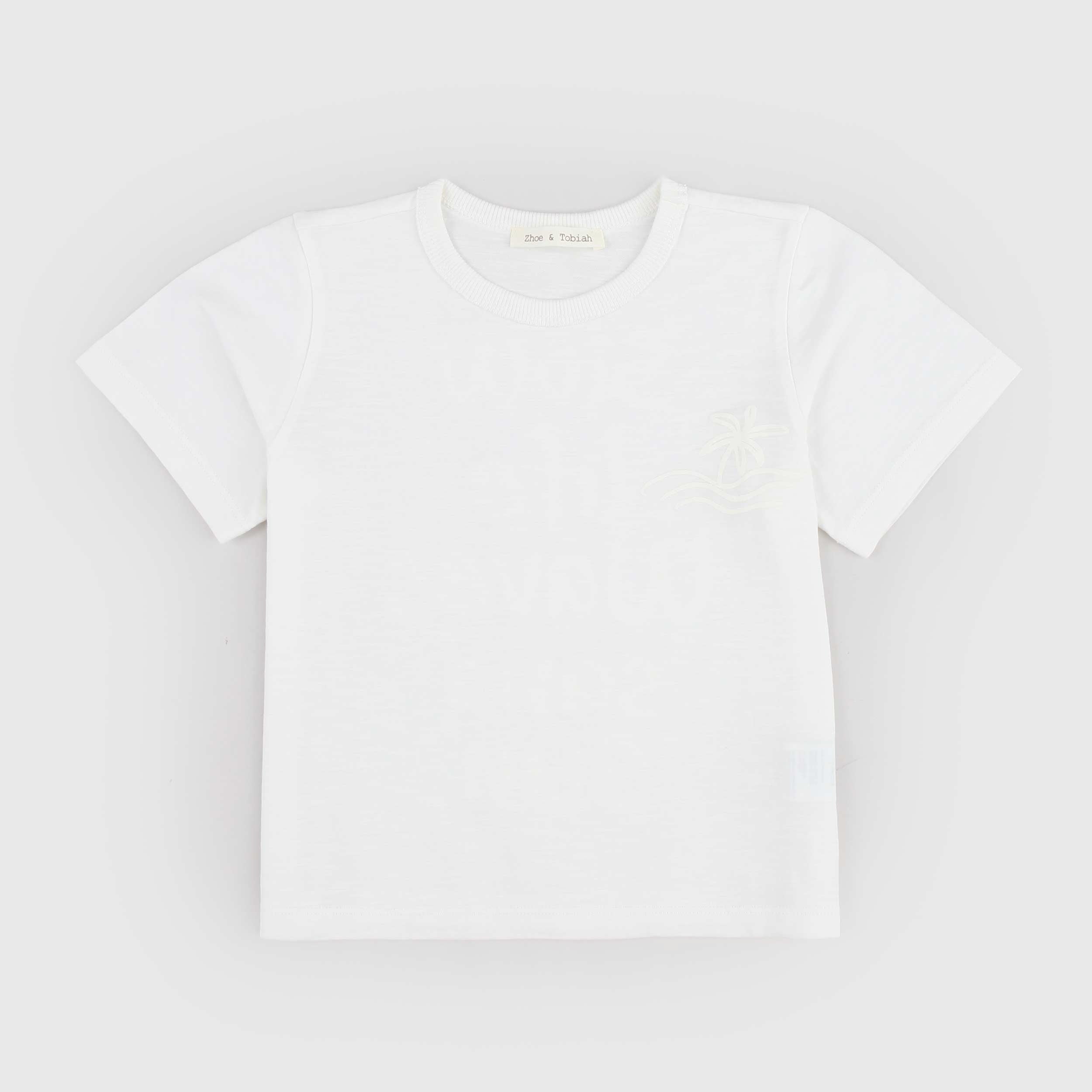 T-shirt Latte con Piccolo Logo Firmata ZHOE AND TOBIAH