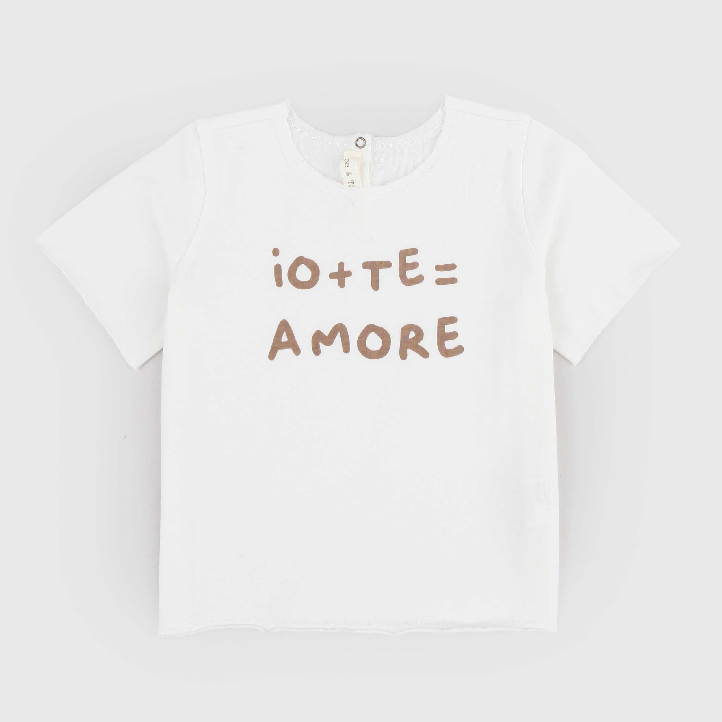 T-shirt Latte con Scritta Marrone Firmata ZHOE AND TOBIAH